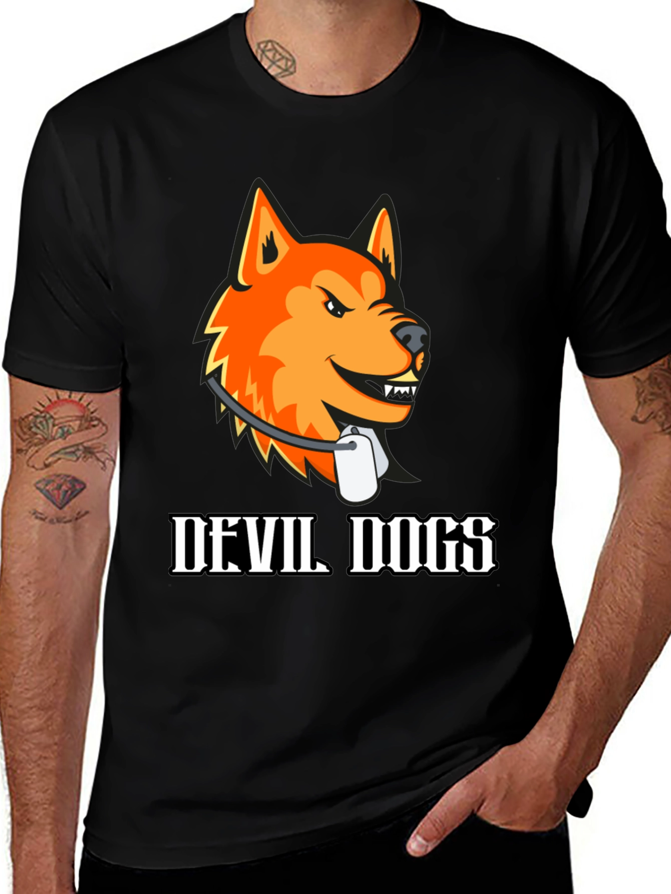 Devil Dogs Graphic Tee - Bold Animal Print Shirt