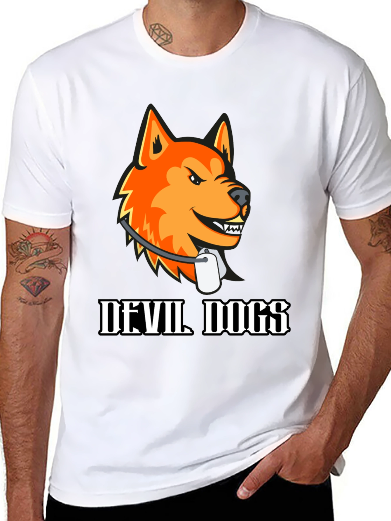 Devil Dogs Graphic Tee - Bold Animal Print Shirt