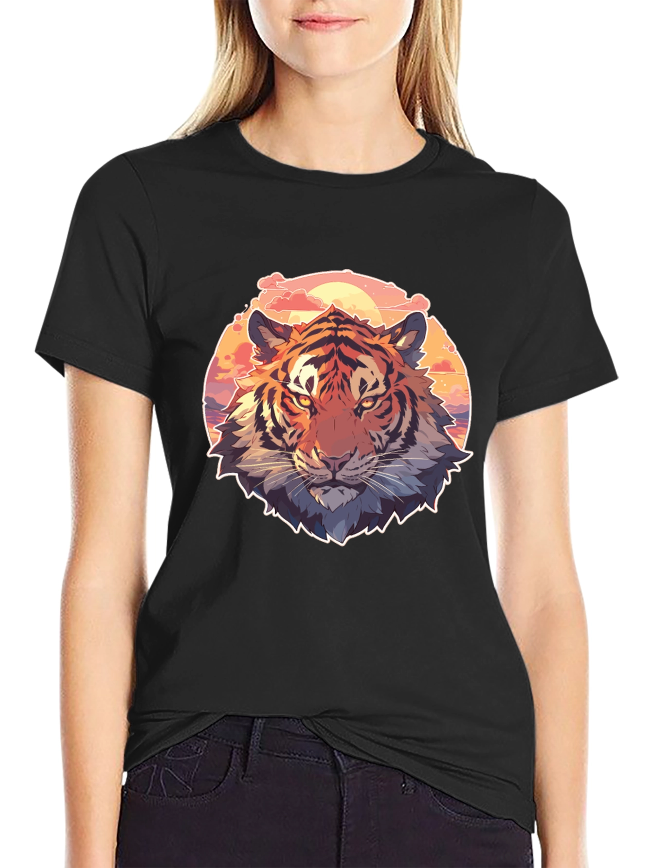 Cool Tiger Graphic Black T-Shirt