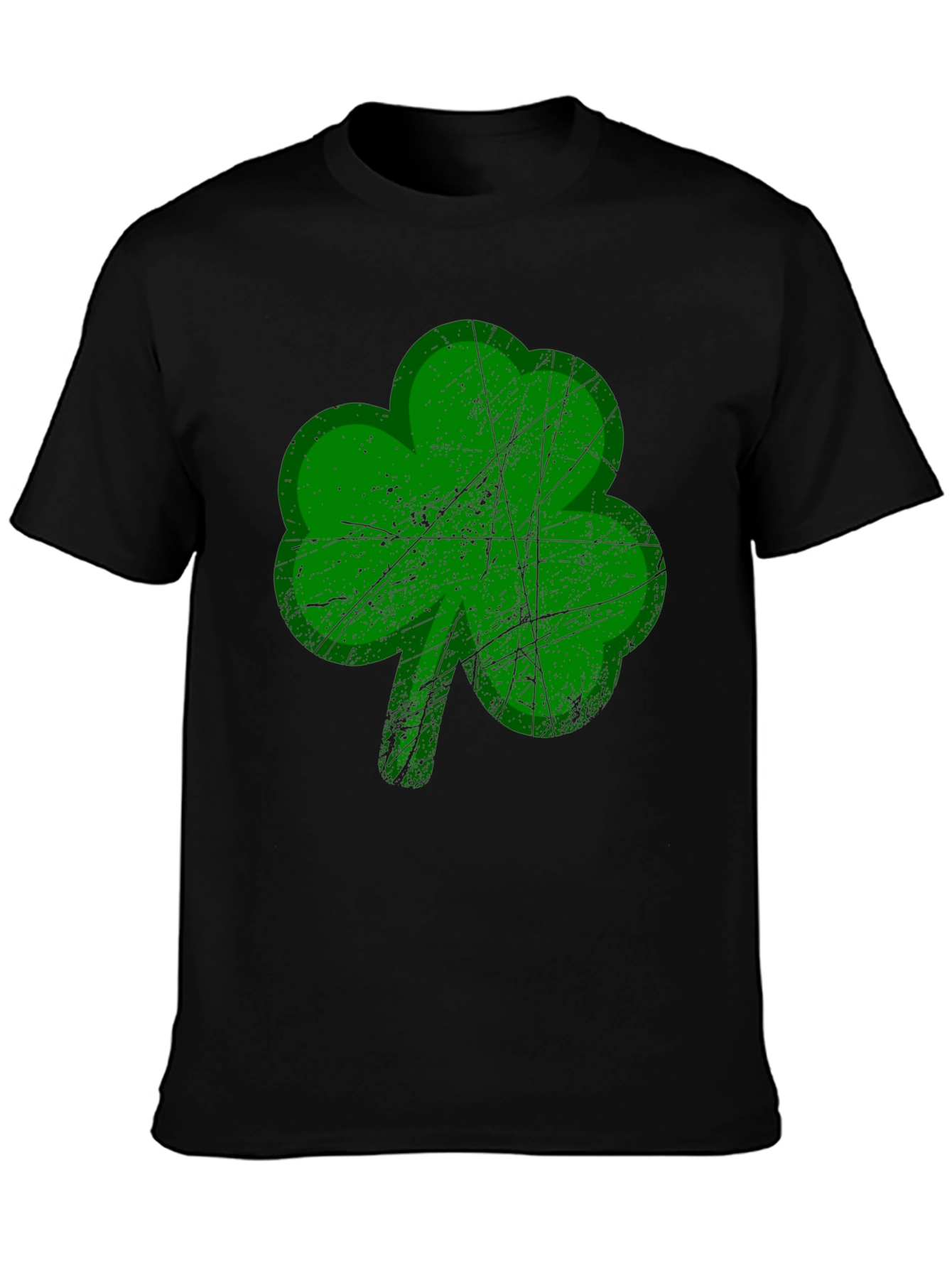 St. Patricks Day Shamrock Graphic Tee - Black