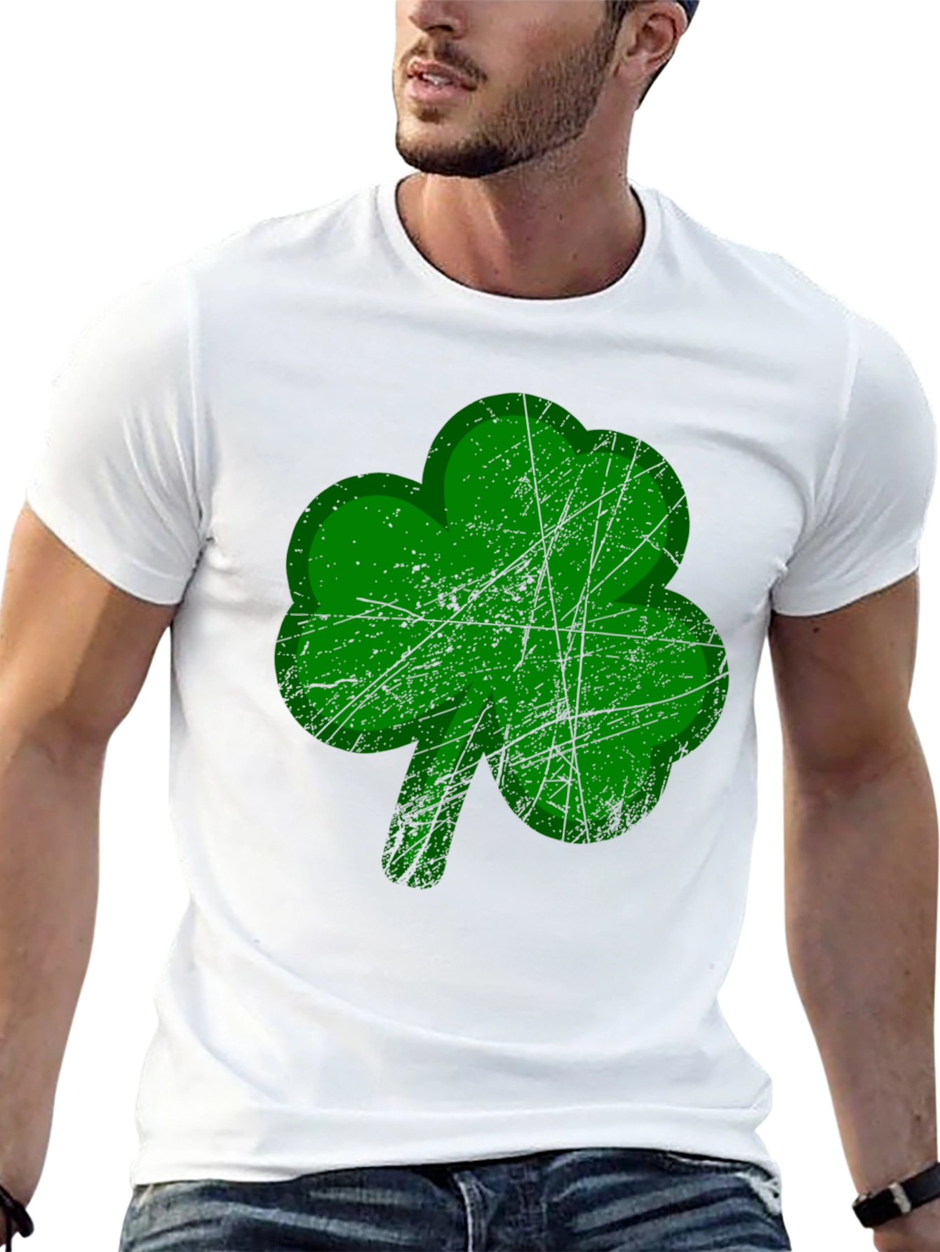 St. Patricks Day Shamrock Graphic Tee - Black