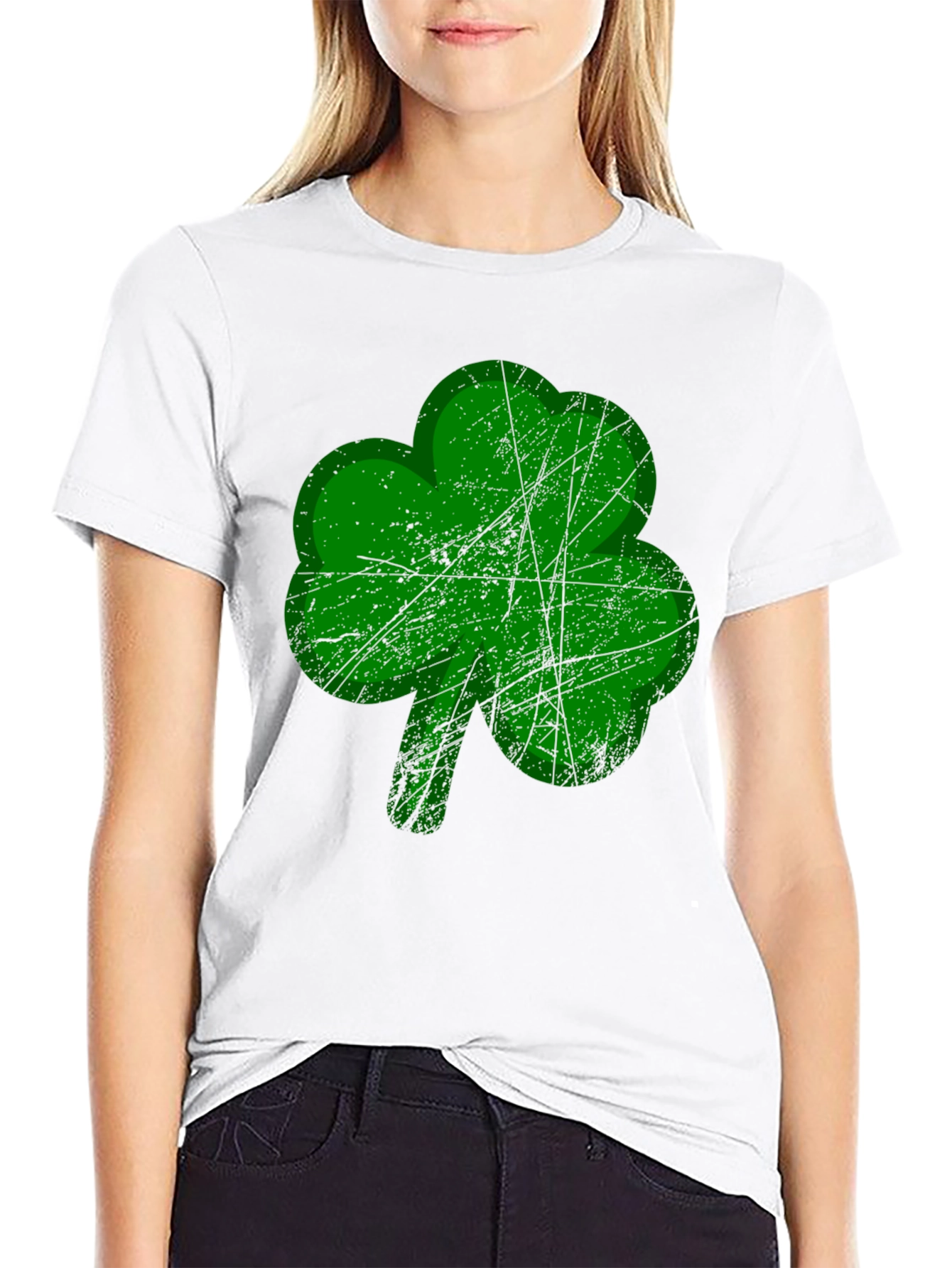 St. Patricks Day Shamrock Graphic Tee - Black