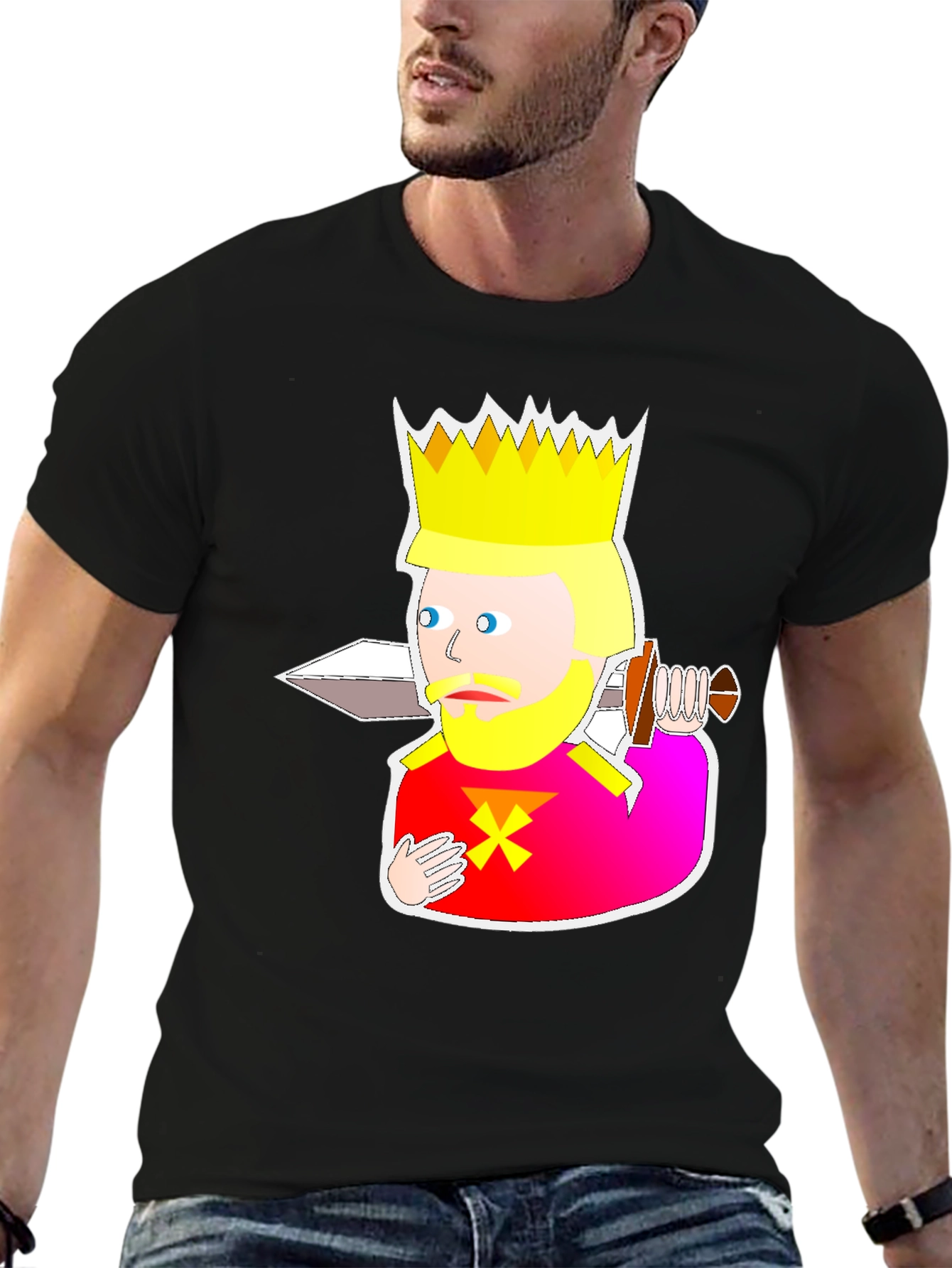 King Cartoon Graphic Tee - Black