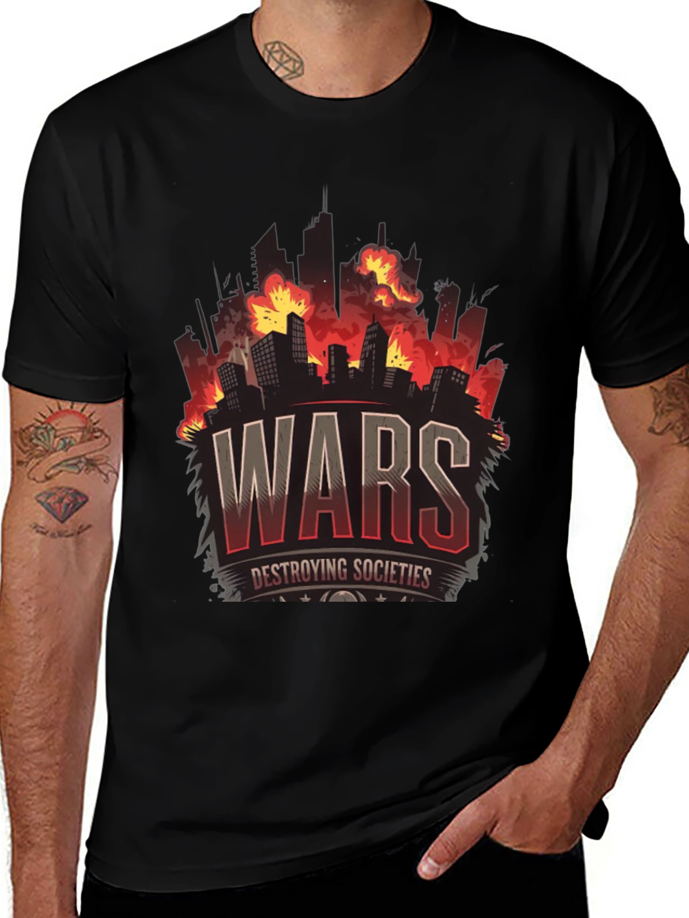 War Destroying Society Black T-Shirt