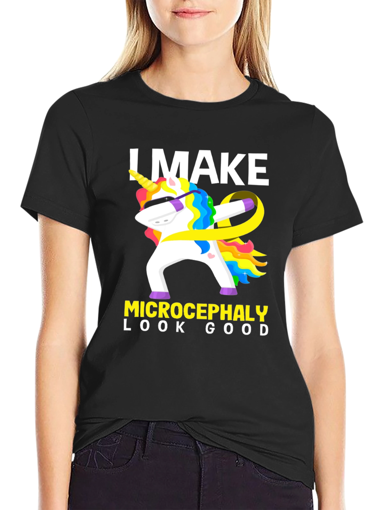 Microcephaly Awareness Dabbing Unicorn T-Shirt