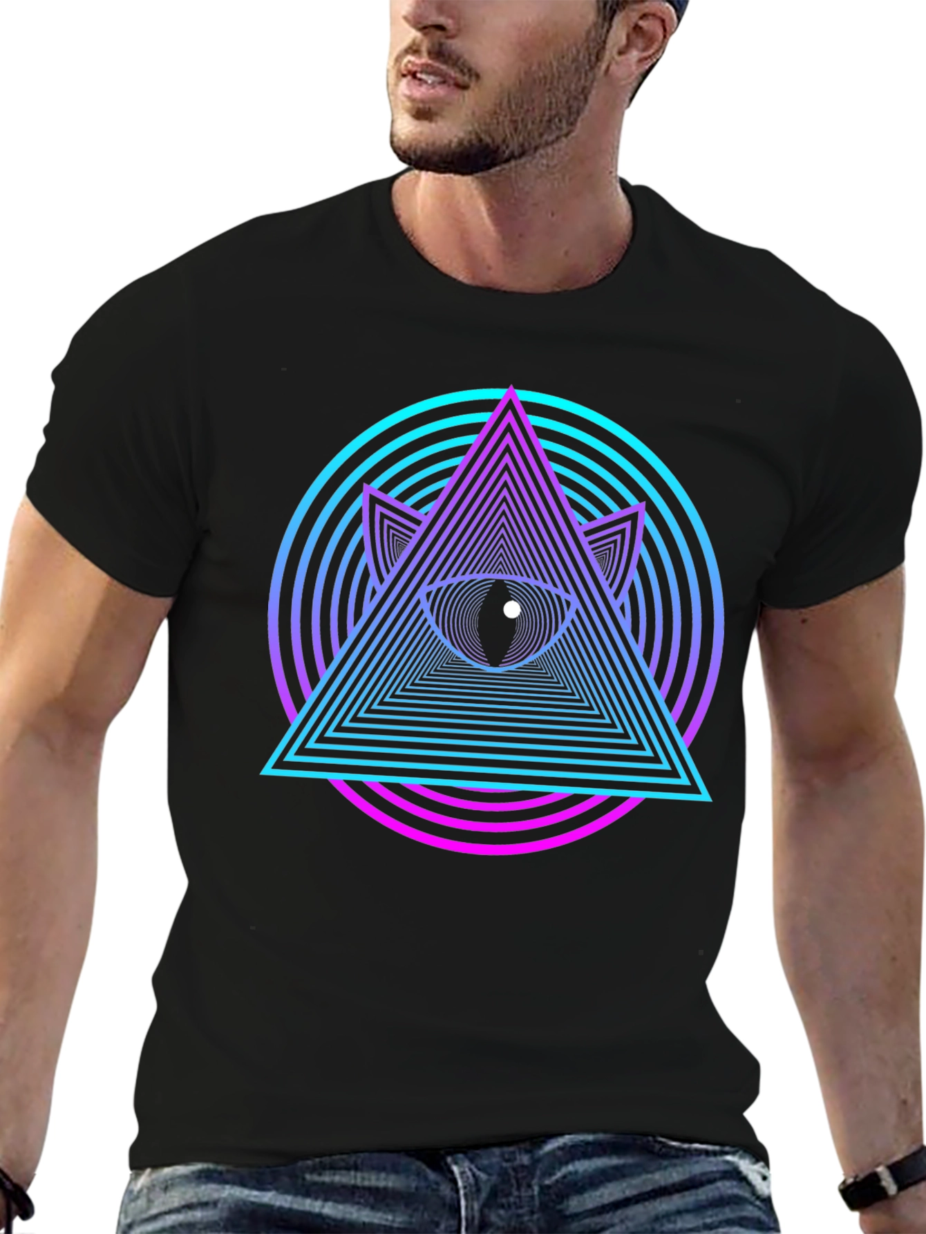 Eye Pyramid Graphic T-Shirt - Black