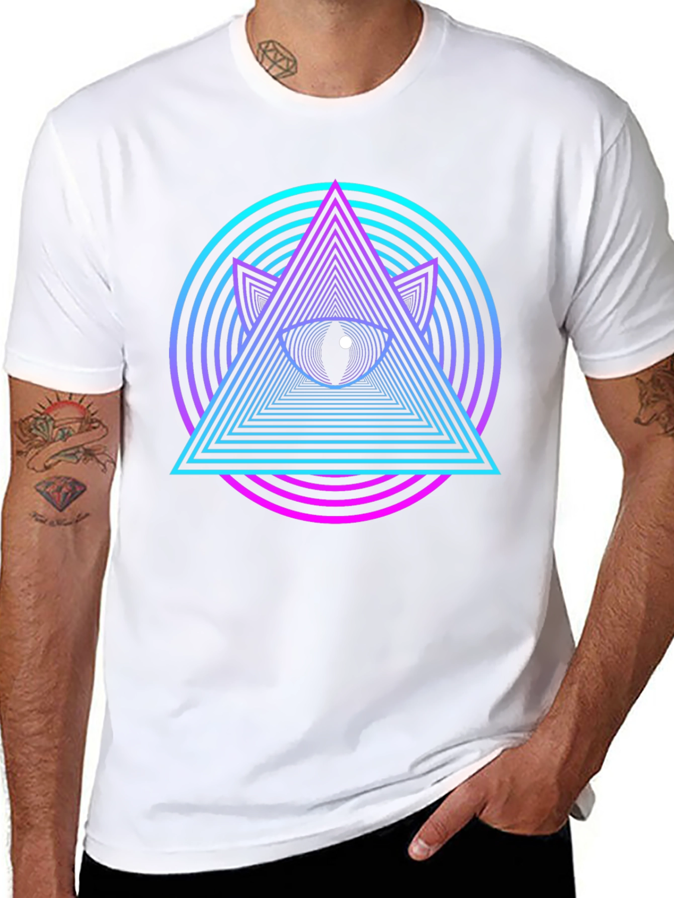 Eye Pyramid Graphic T-Shirt - Black