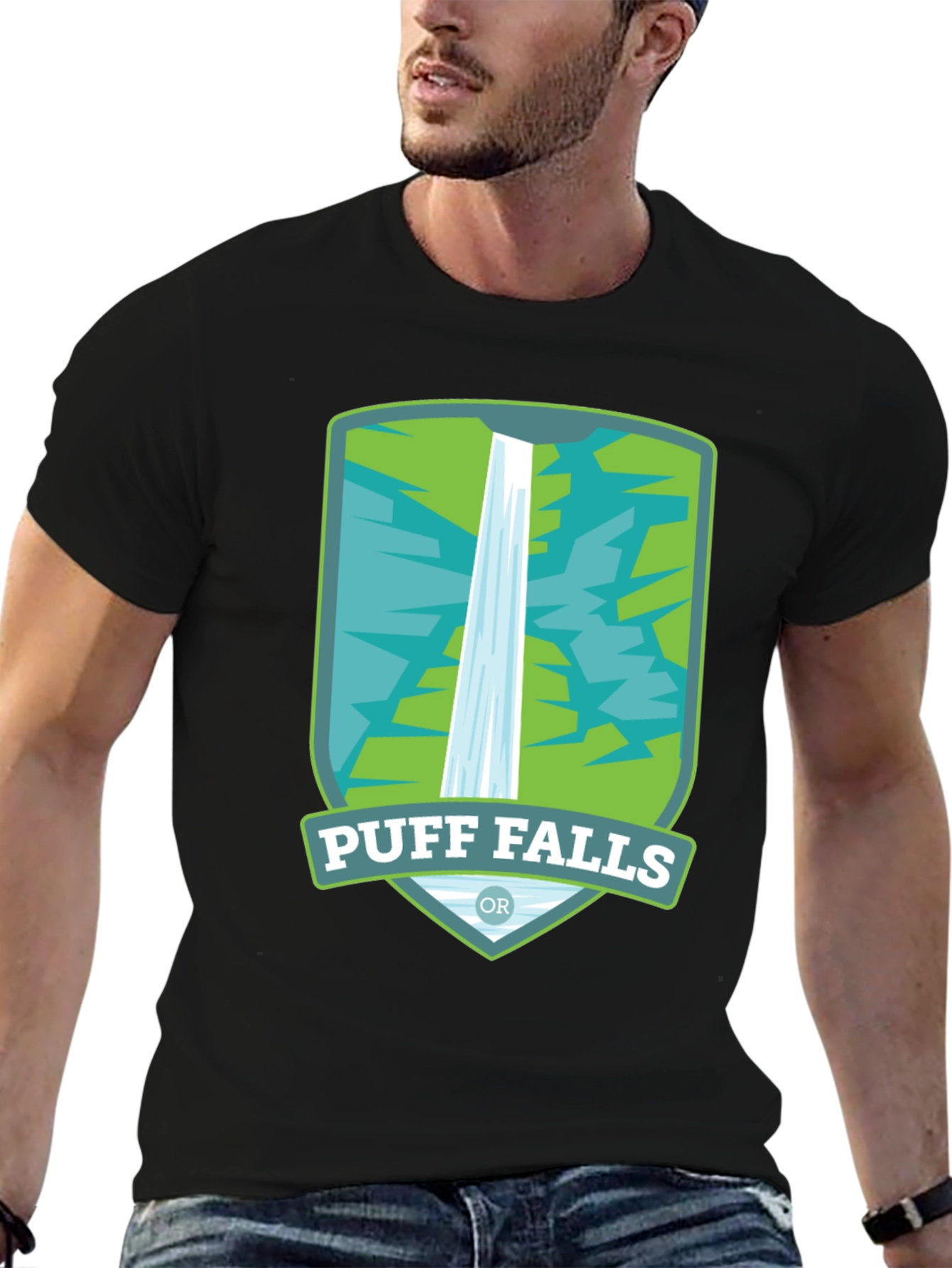 Puff Falls Oregon Graphic Tee - Black