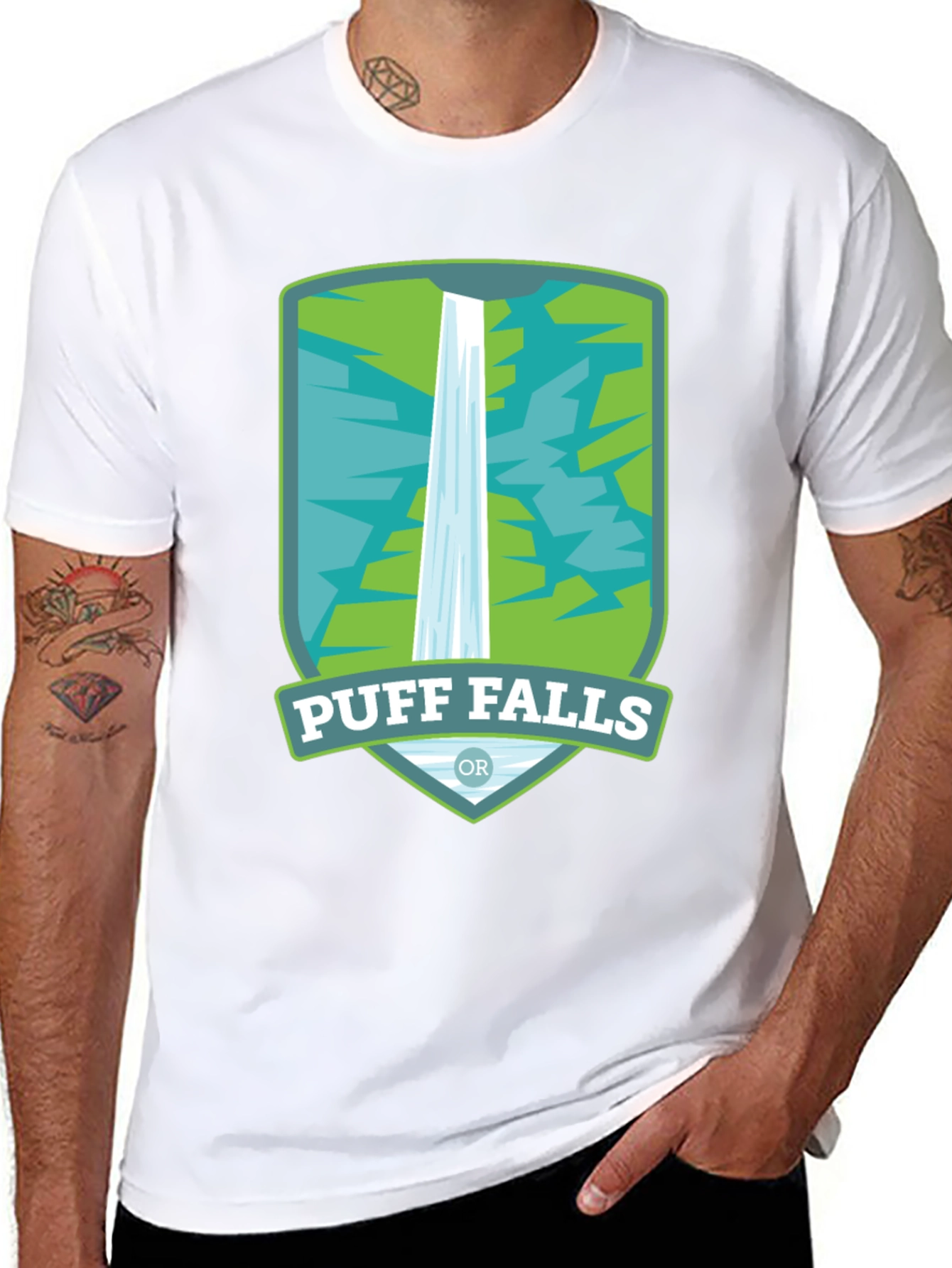 Puff Falls Oregon Graphic Tee - Black