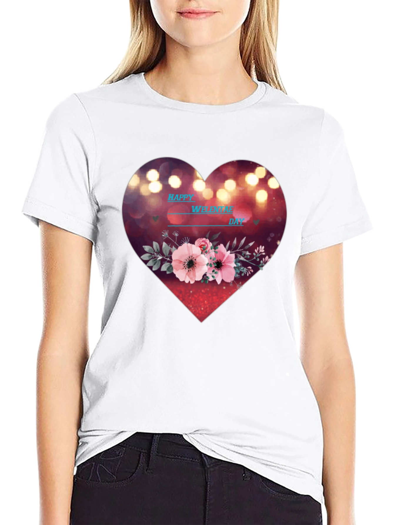 Valentines Day Heart Floral T-Shirt