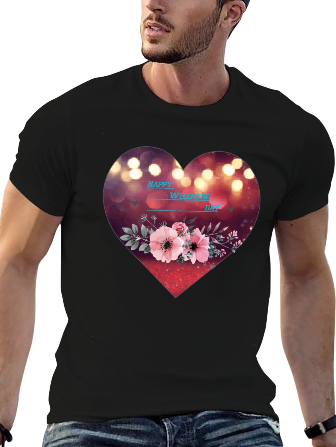 Valentines Day Heart Floral T-Shirt