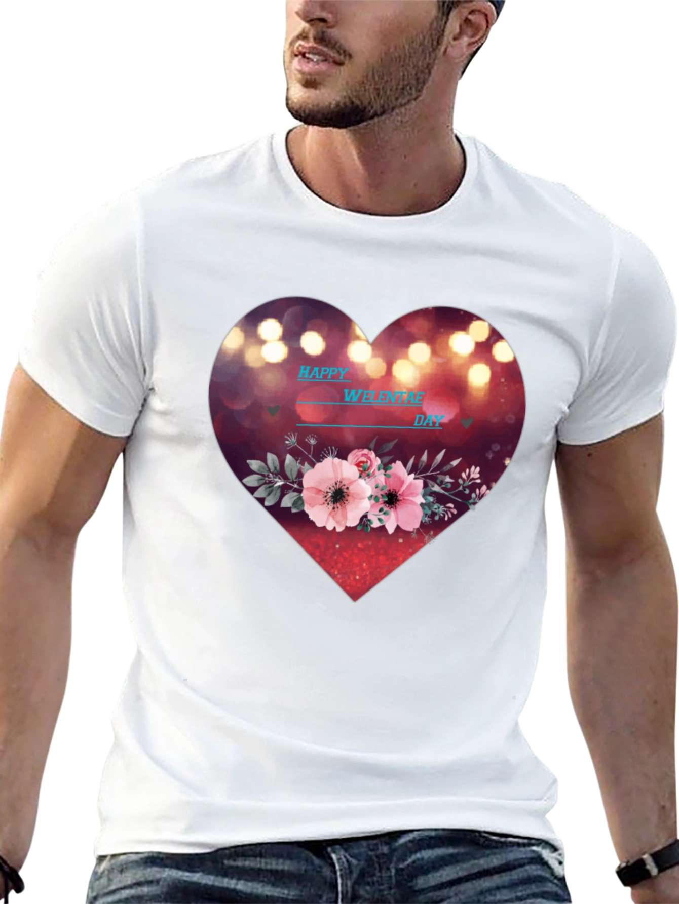 Valentines Day Heart Floral T-Shirt