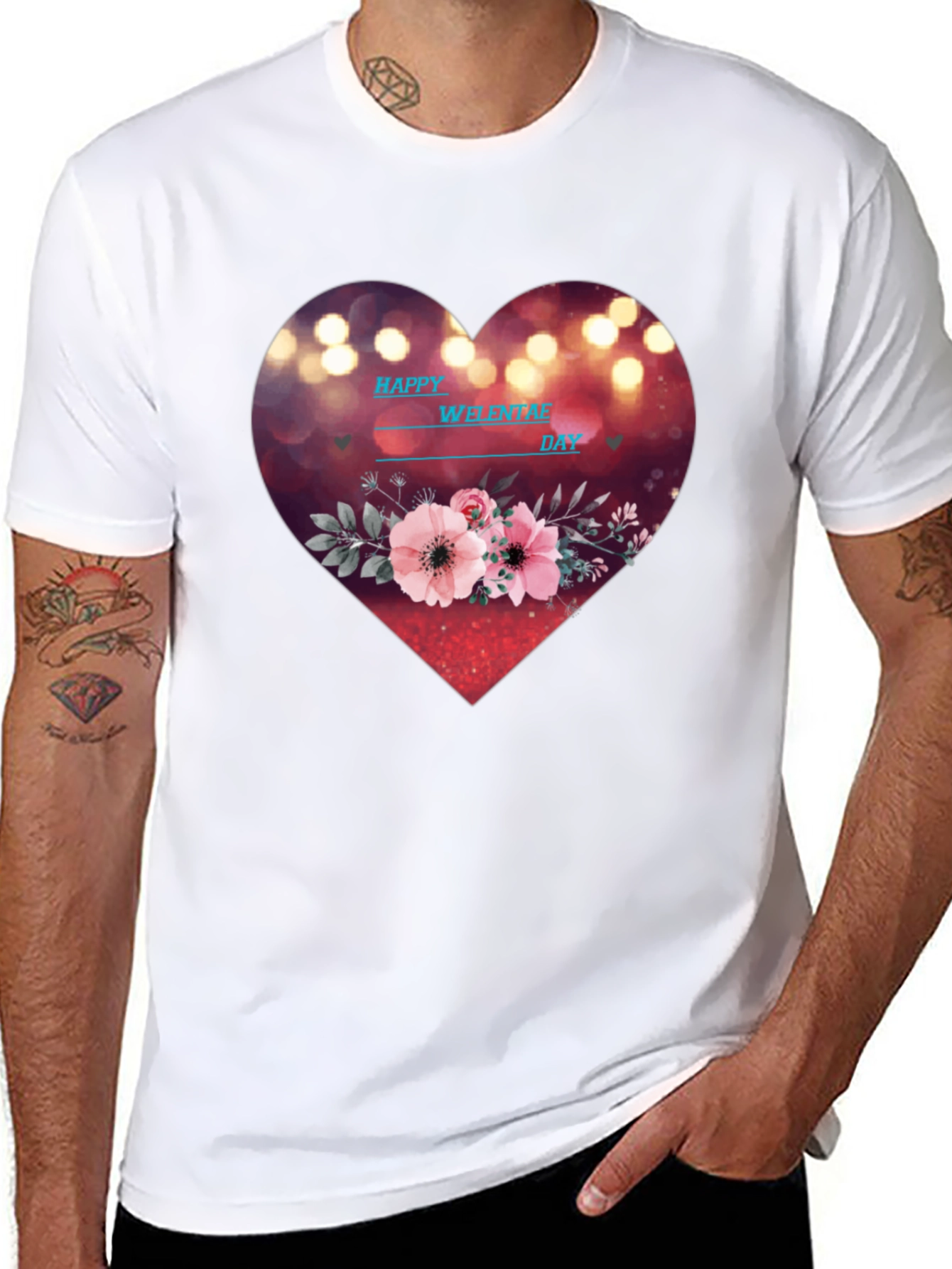 Valentines Day Heart Floral T-Shirt