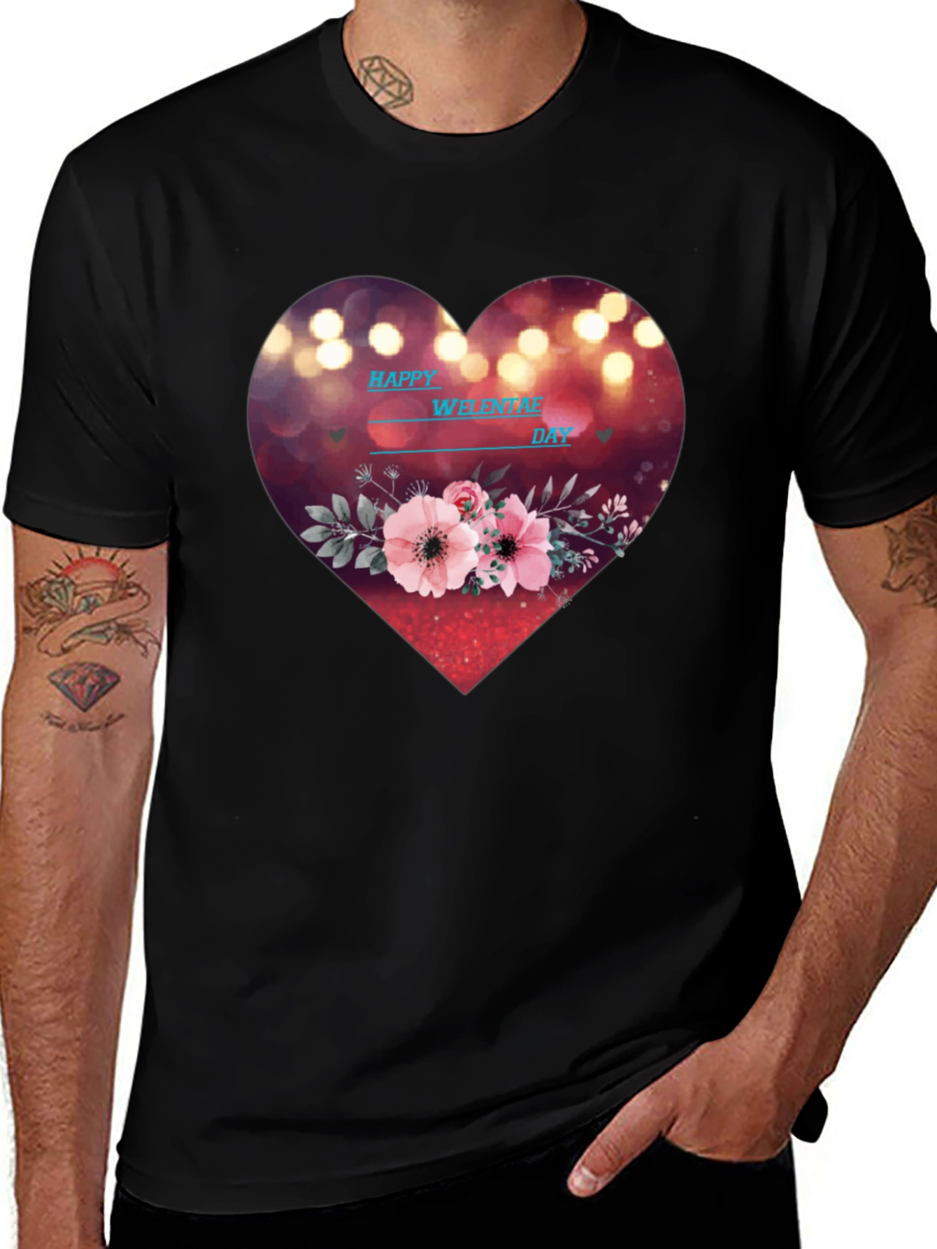 Valentines Day Heart Floral T-Shirt