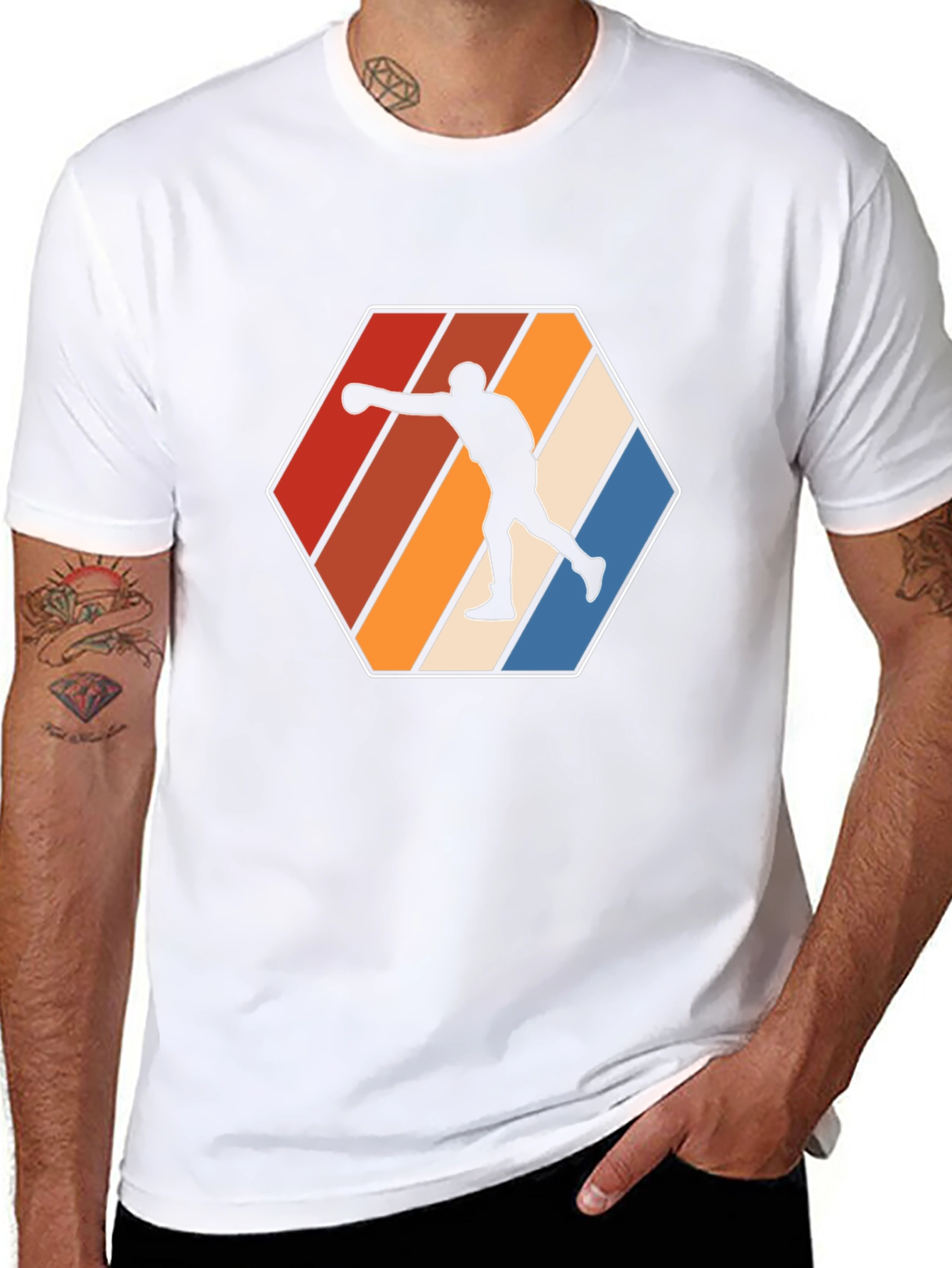 Retro Boxer T-Shirt - Black Cotton Tee