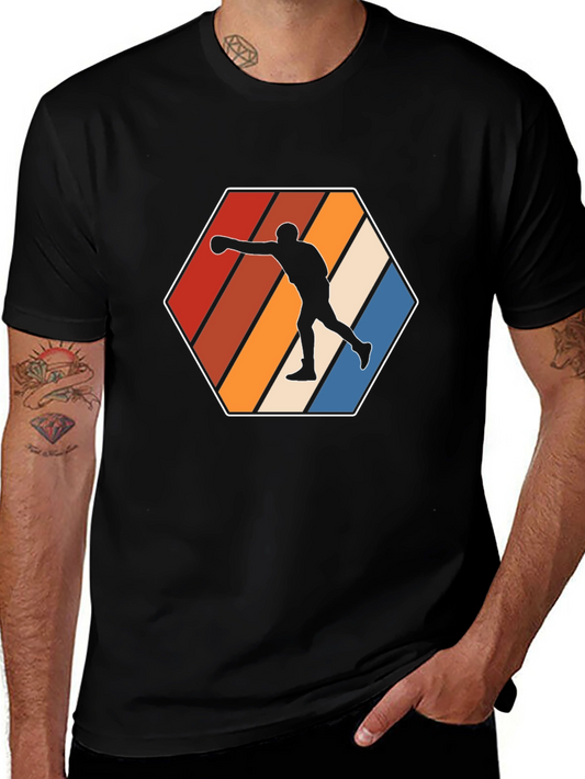 Retro Boxer T-Shirt - Black Cotton Tee