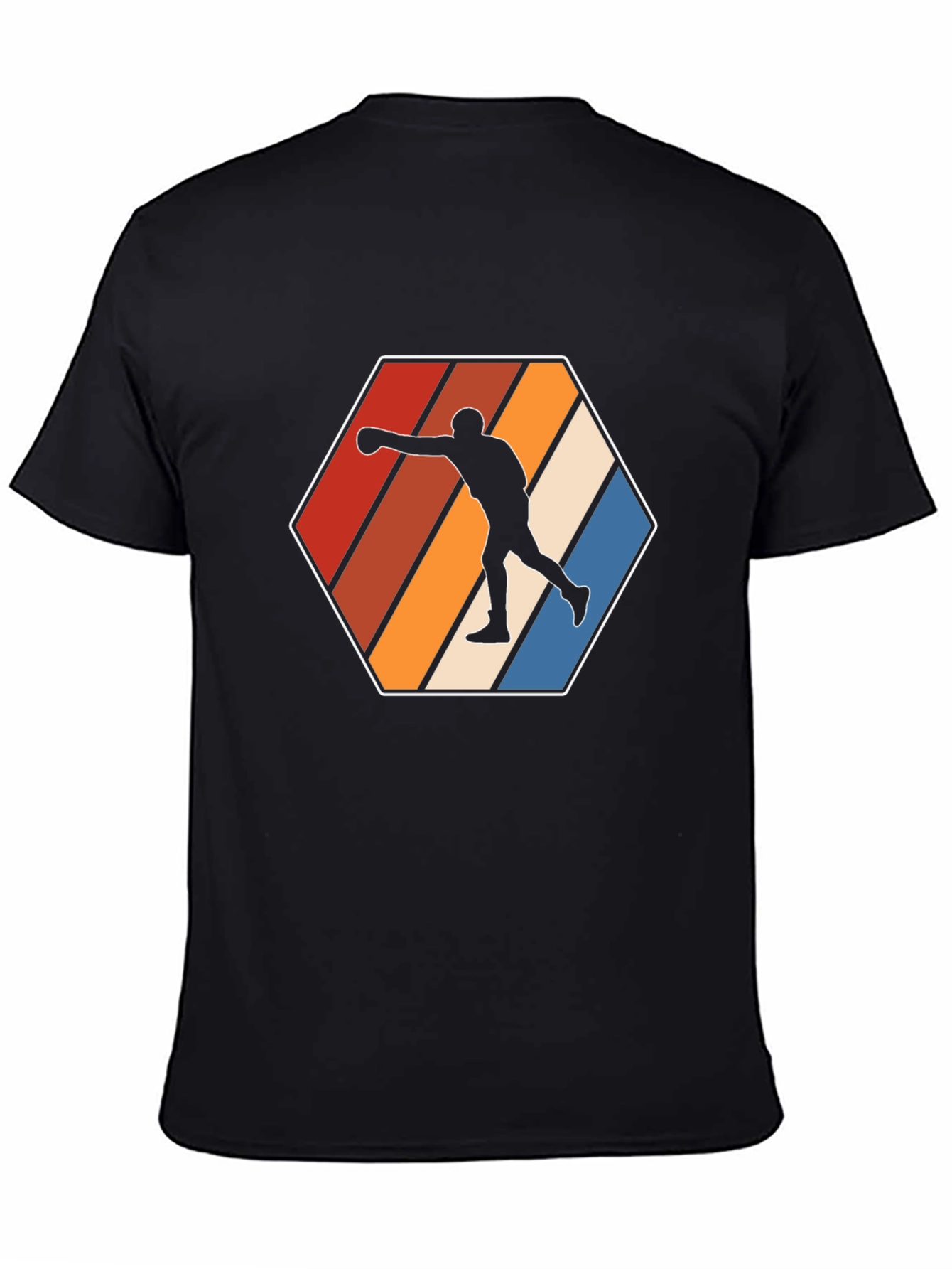 Retro Boxer T-Shirt - Black Cotton Tee