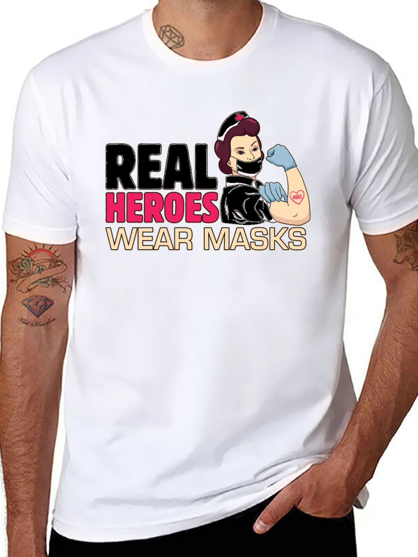 Real Heroes Wear Masks T-Shirt