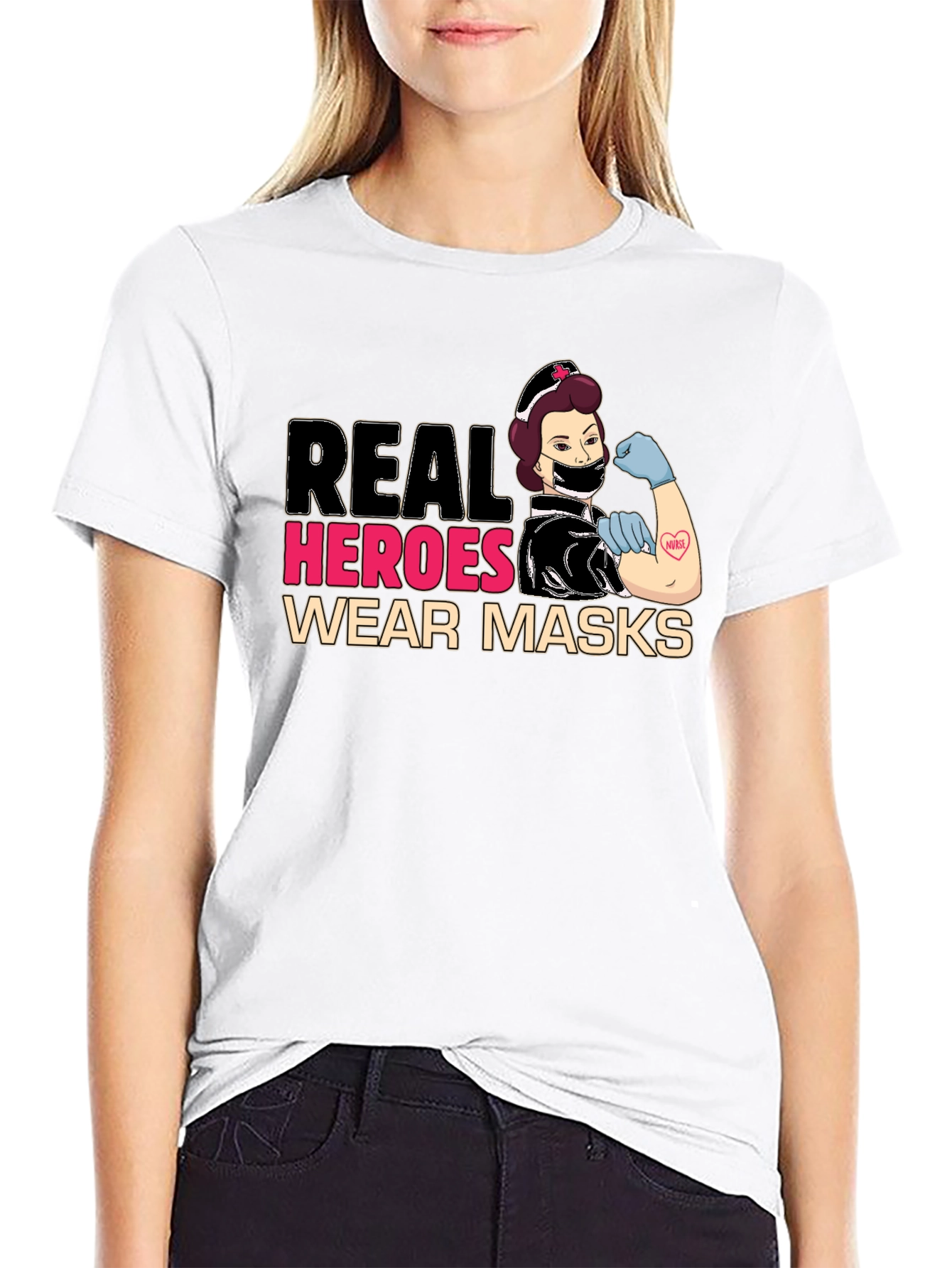 Real Heroes Wear Masks T-Shirt