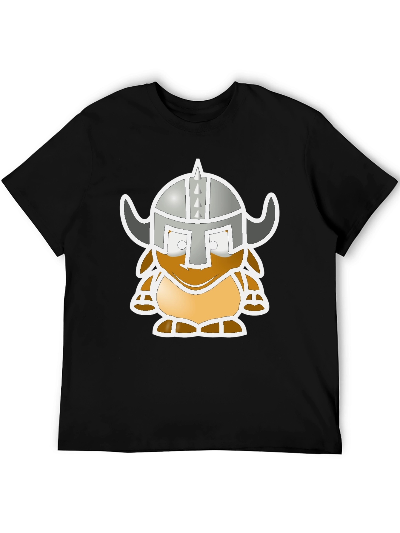 Viking Cartoon Graphic Black Tee