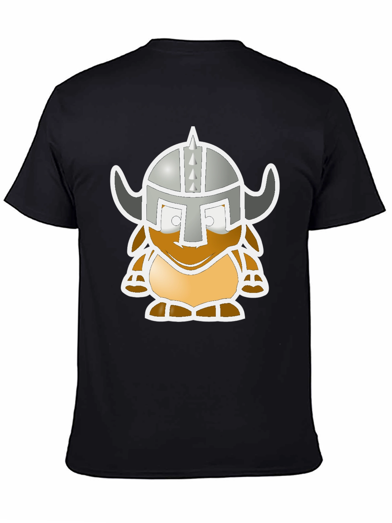 Viking Cartoon Graphic Black Tee