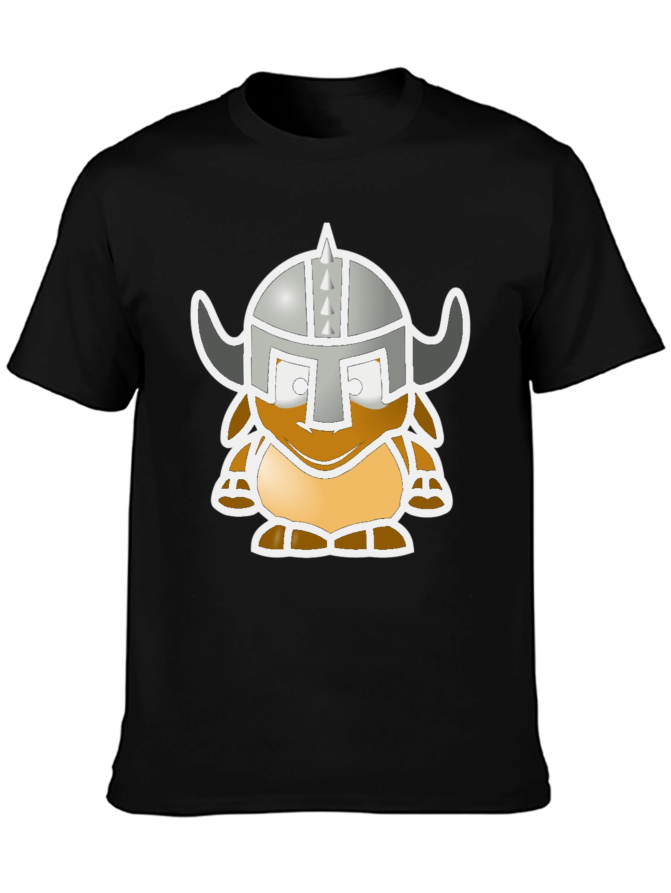 Viking Cartoon Graphic Black Tee