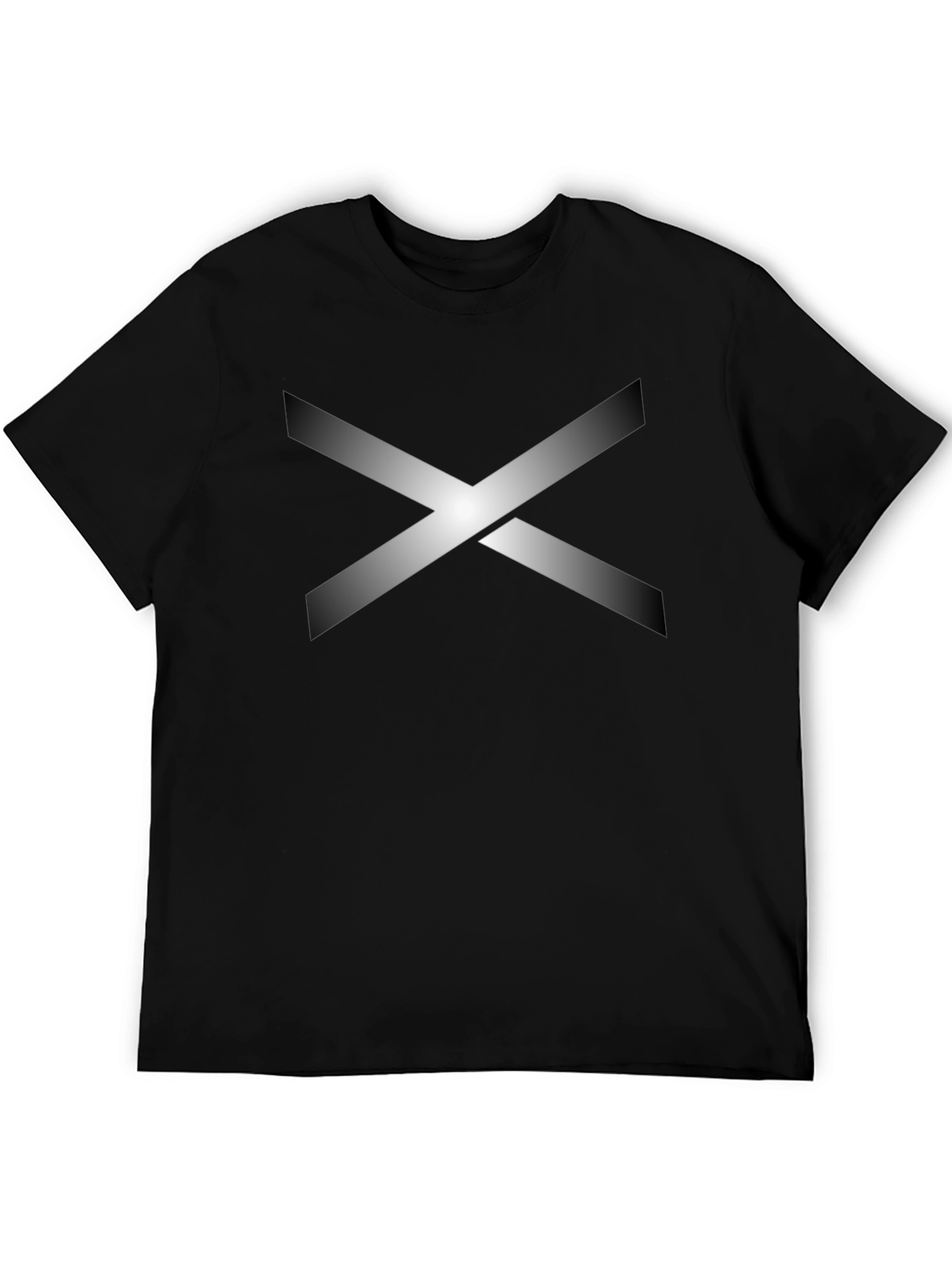 Abstract X Graphic Black Cotton T-Shirt