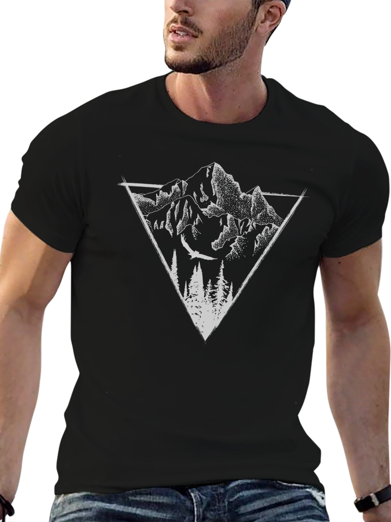 Mountain Triangle Black Graphic Tee