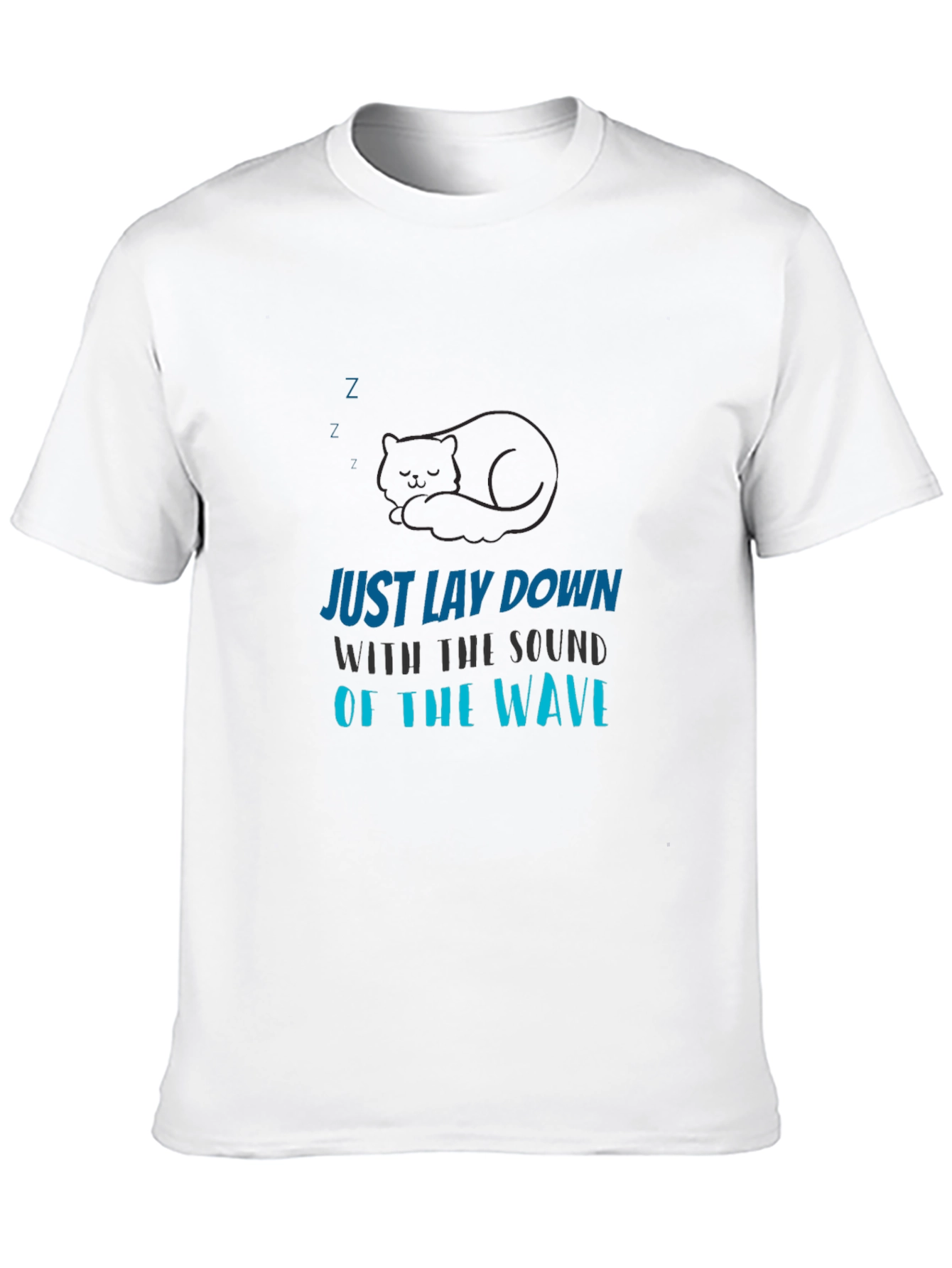 Relax Cat Waves Black Tee