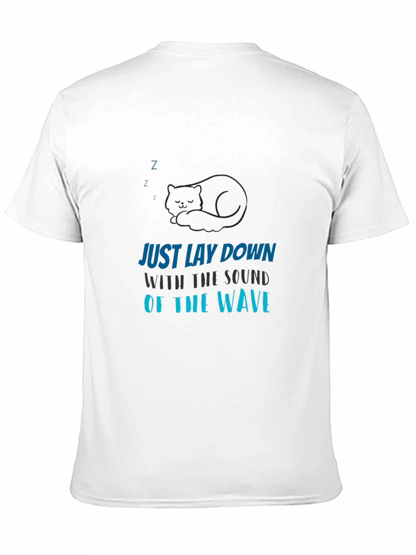 Relax Cat Waves Black Tee