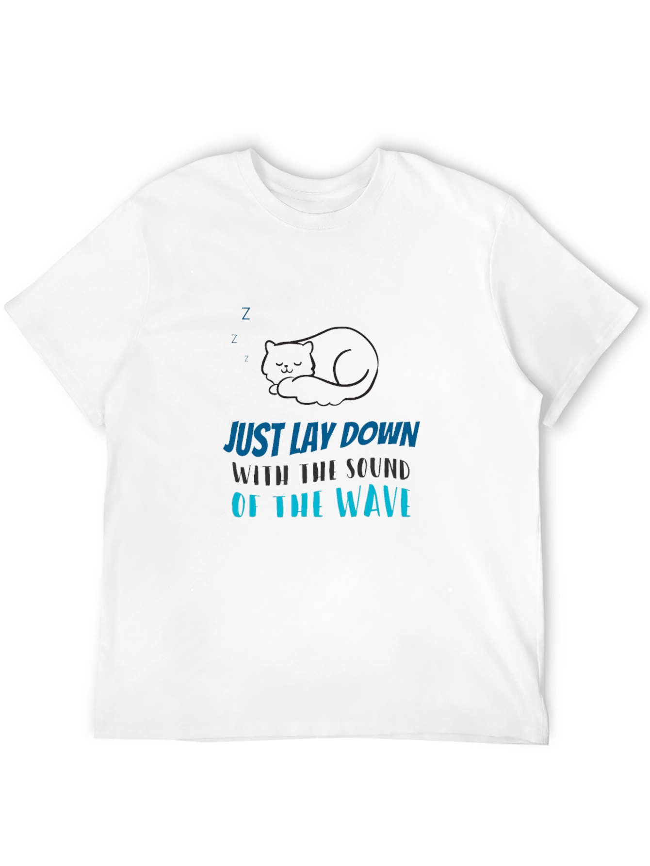 Relax Cat Waves Black Tee