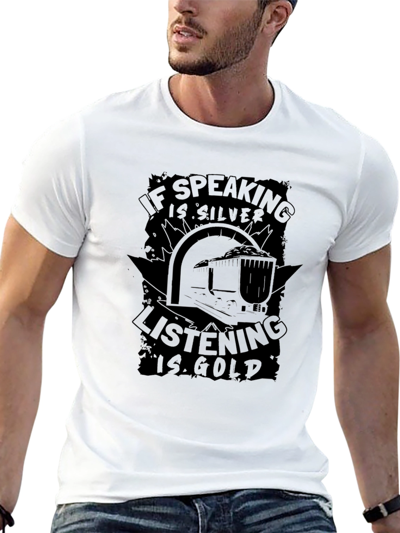 If Speaking Is Silver T-Shirt - Black