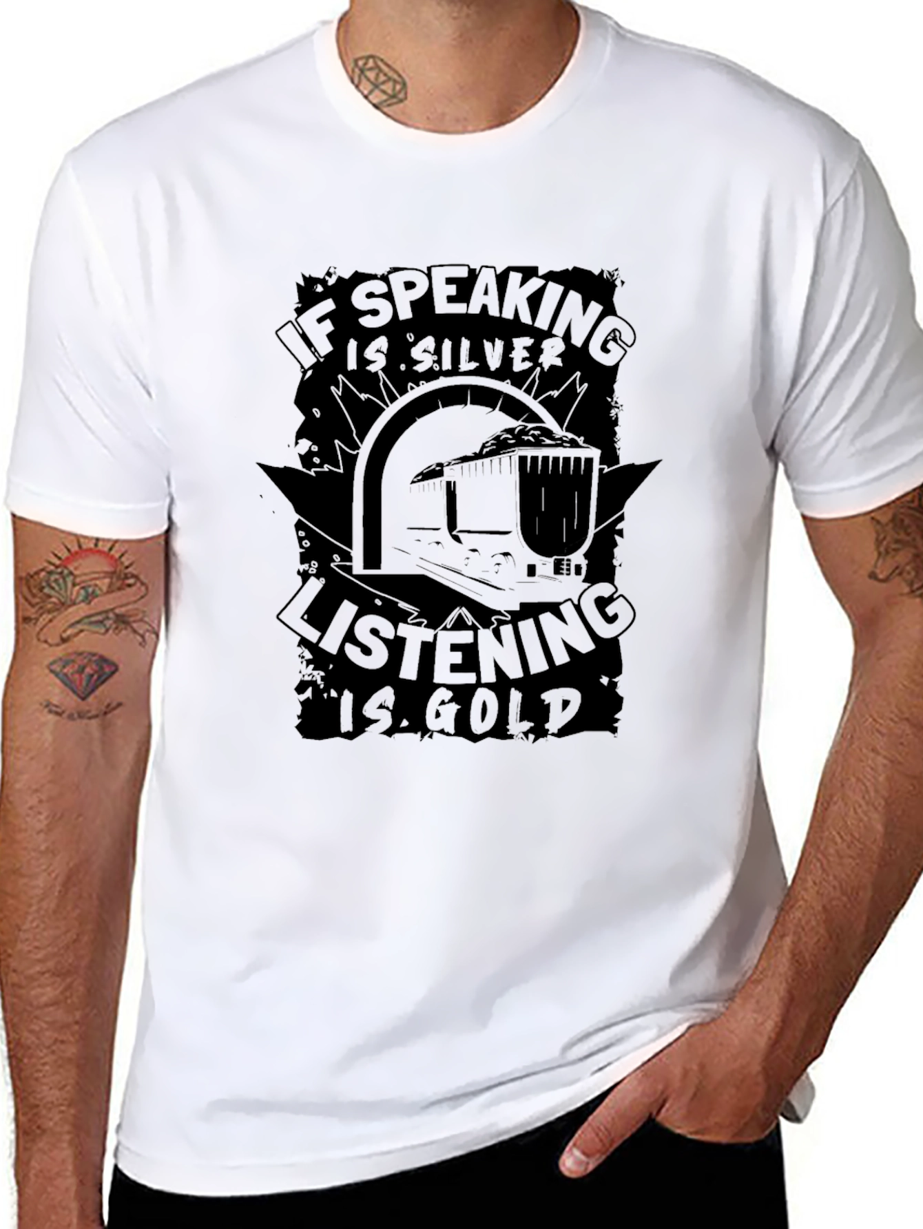 If Speaking Is Silver T-Shirt - Black