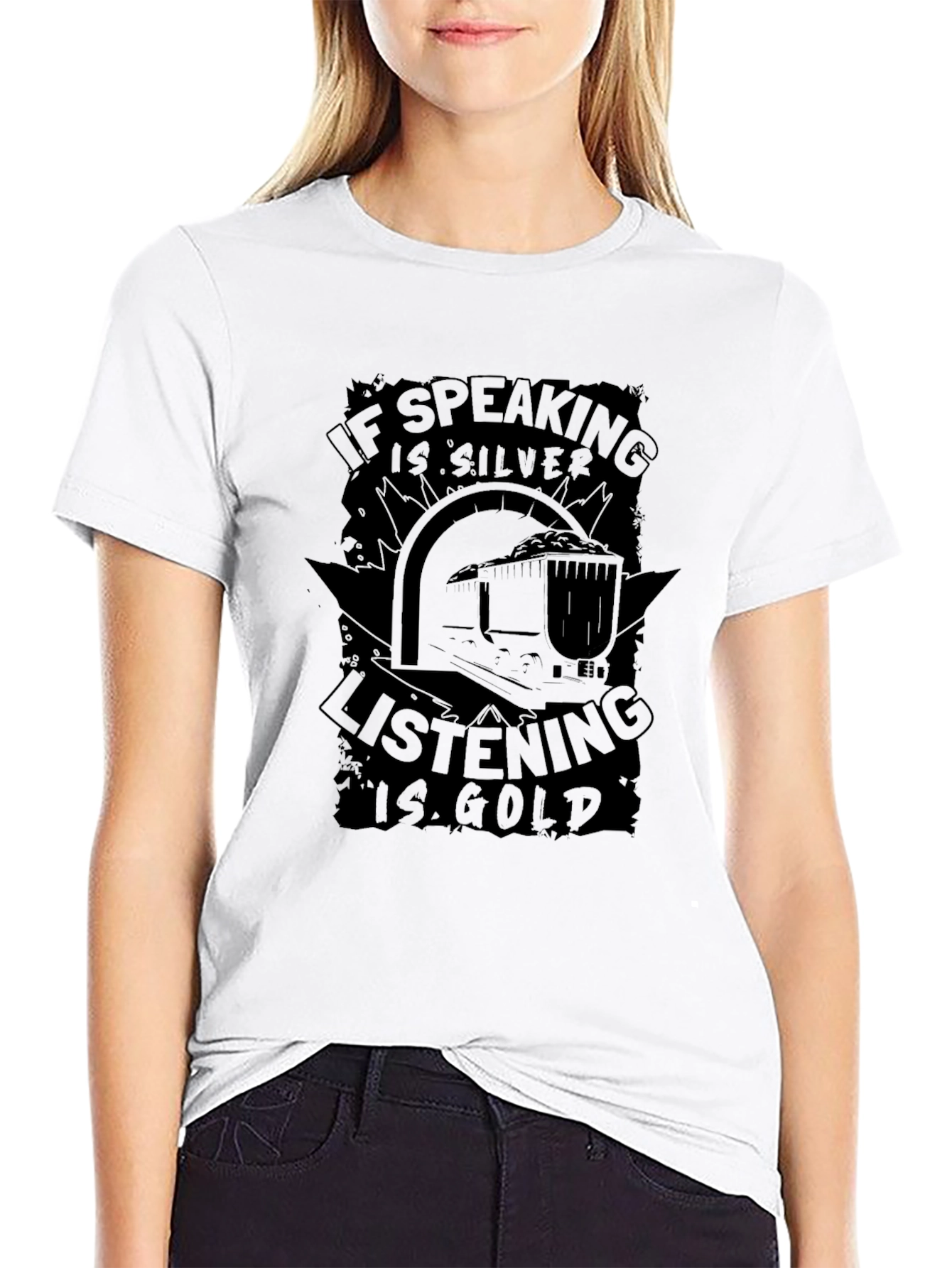 If Speaking Is Silver T-Shirt - Black