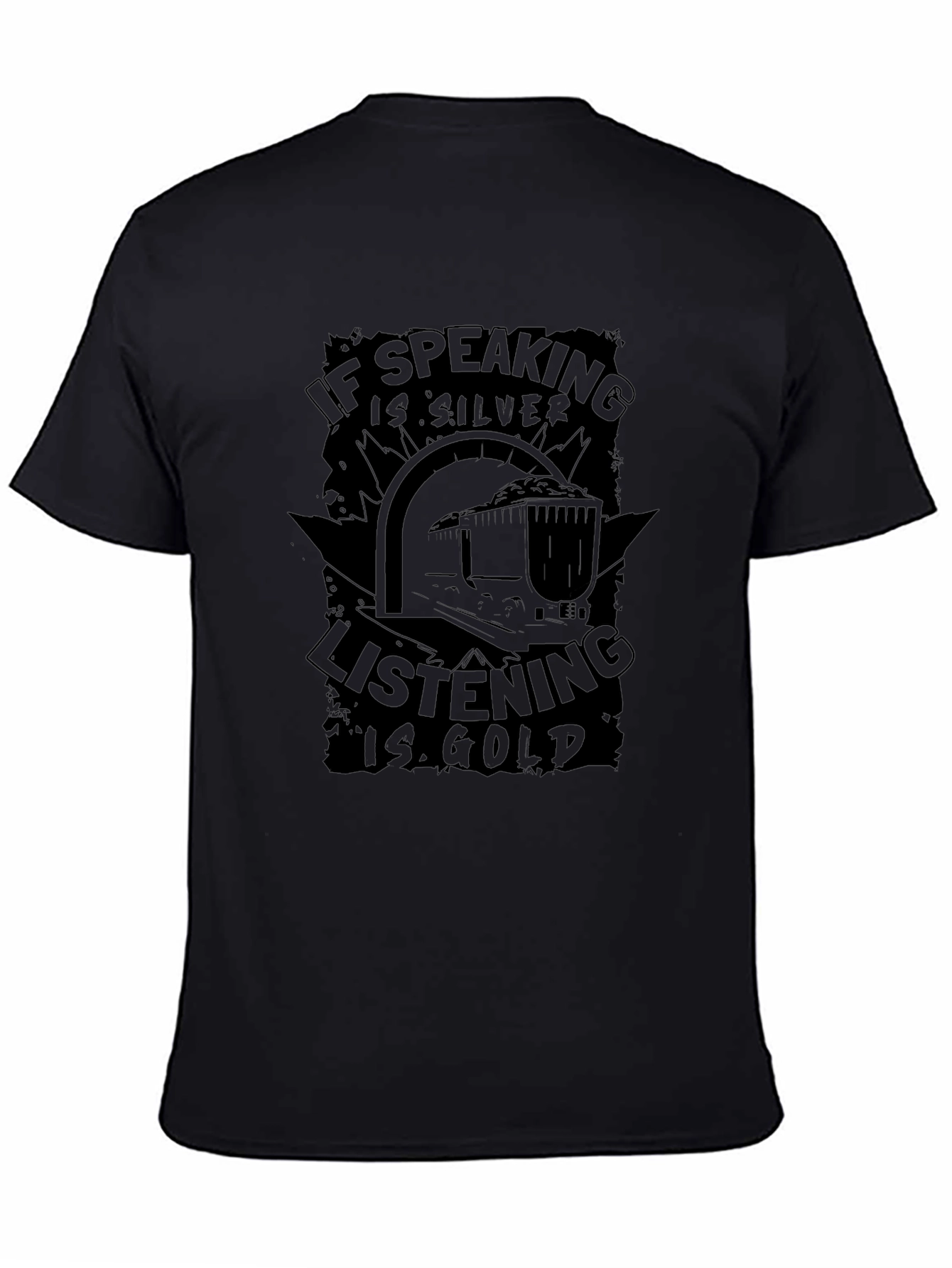 If Speaking Is Silver T-Shirt - Black