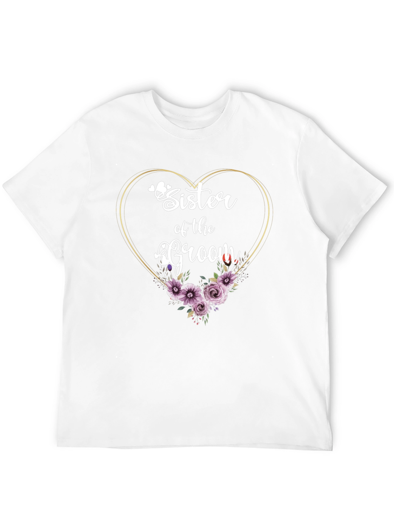 Sister of the Groom Floral Heart T-Shirt