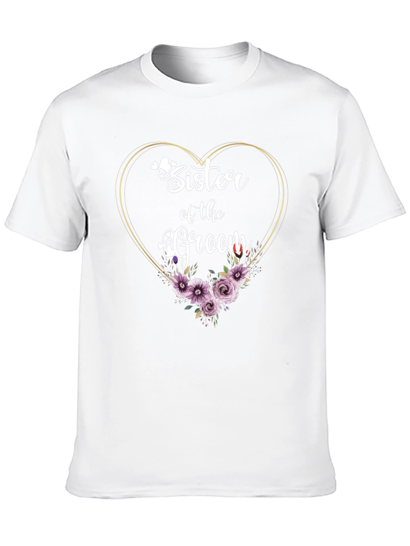 Sister of the Groom Floral Heart T-Shirt