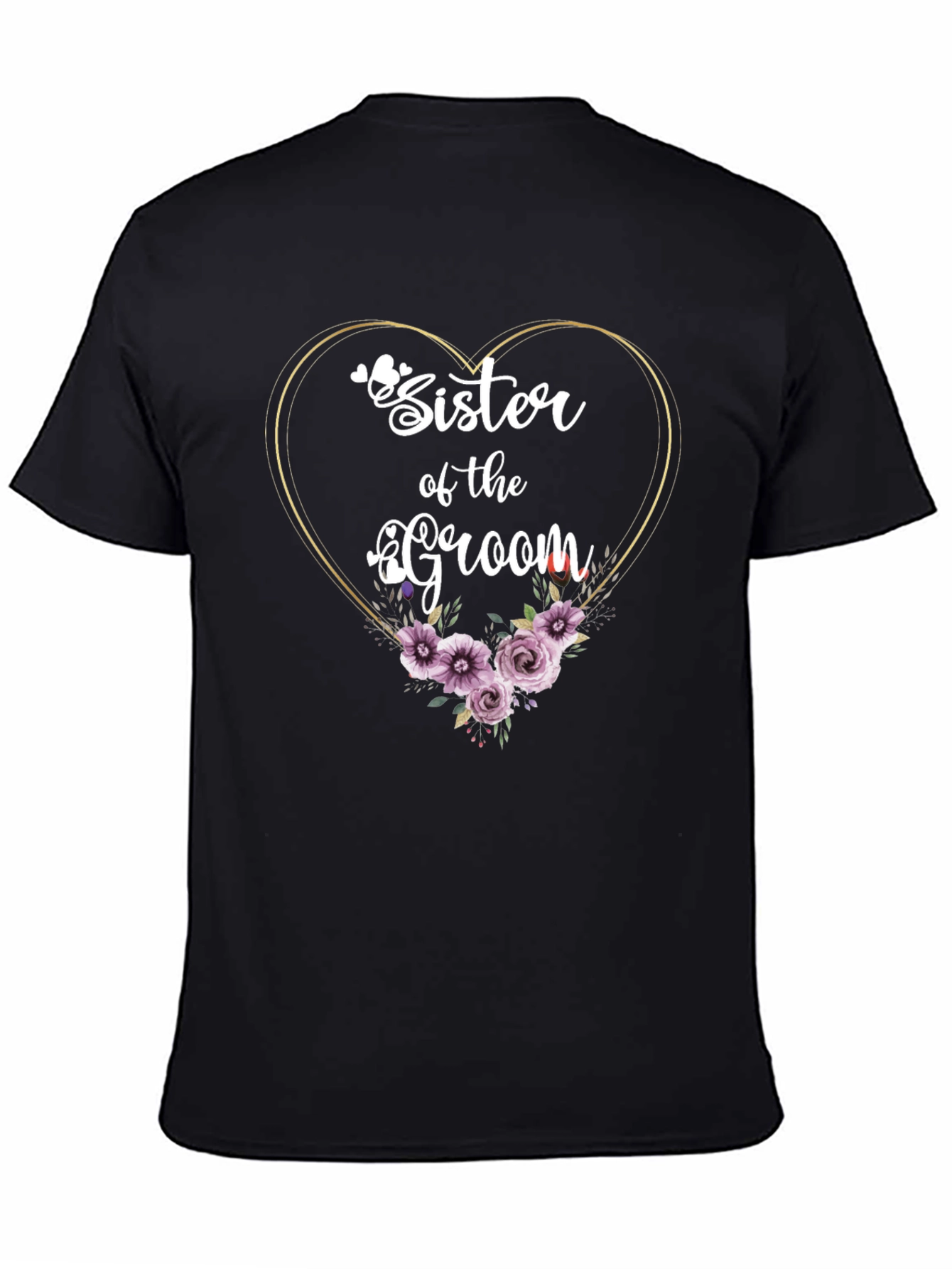 Sister of the Groom Floral Heart T-Shirt