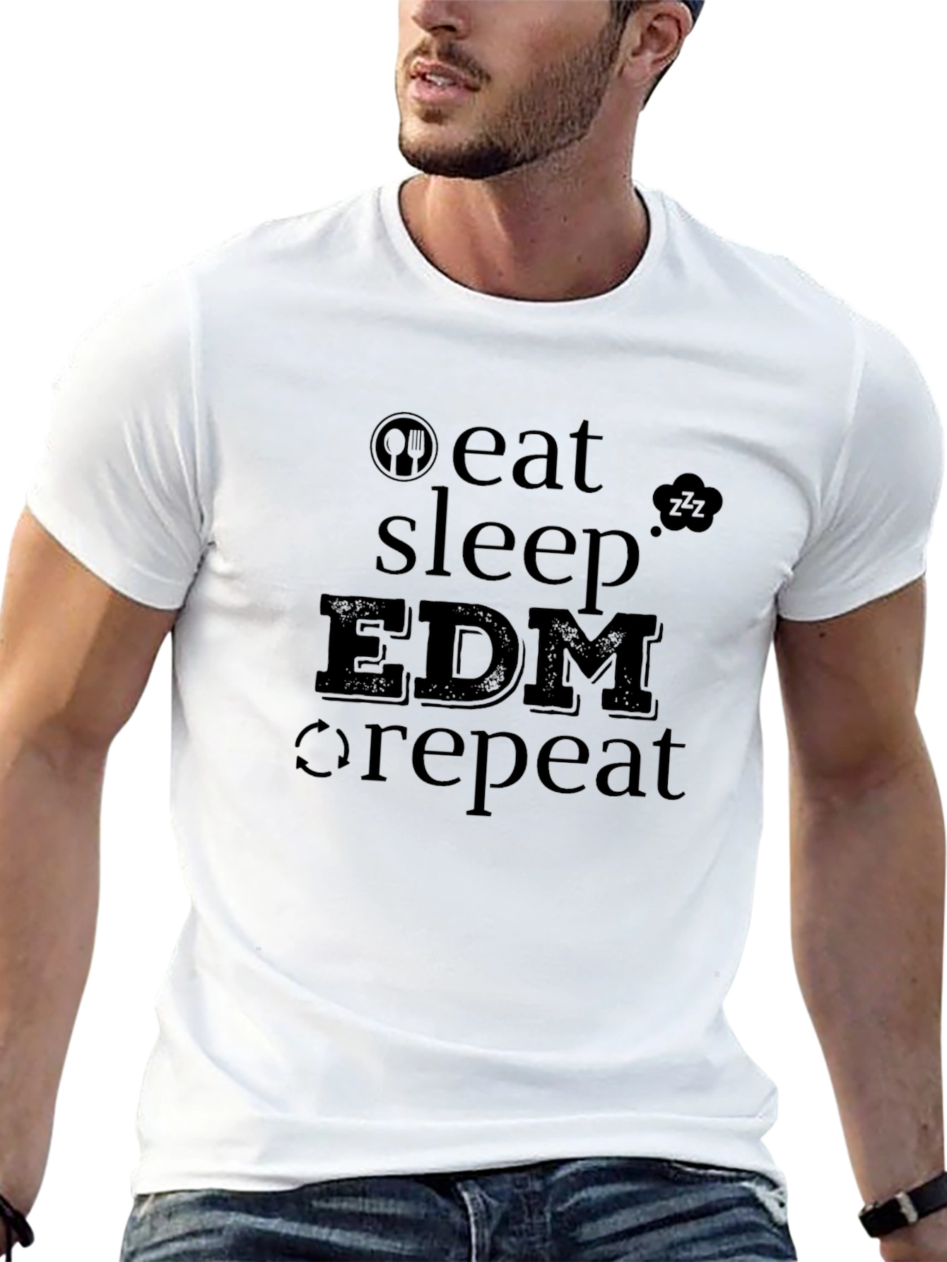 Eat Sleep EDM Repeat Black T-Shirt