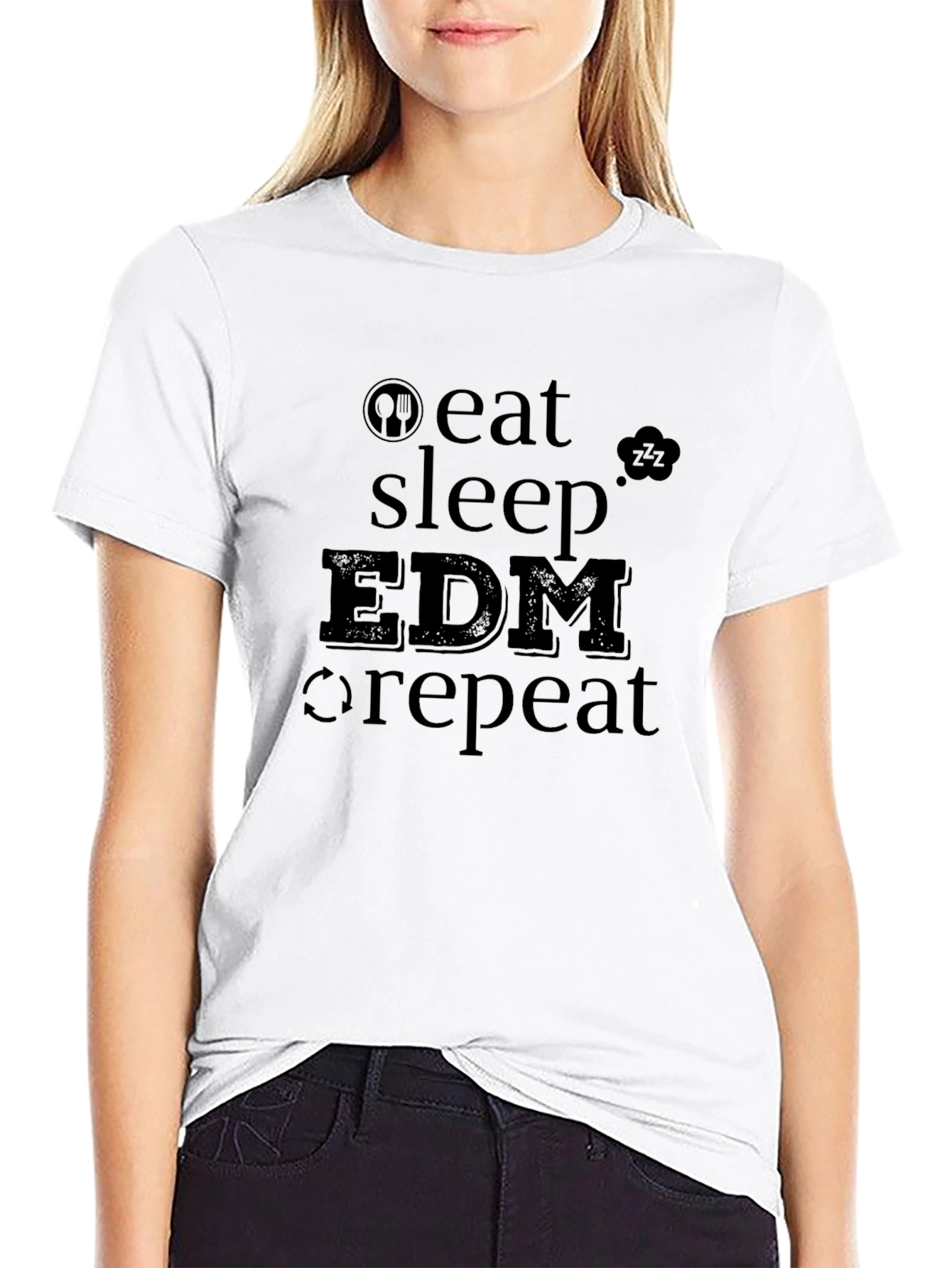 Eat Sleep EDM Repeat Black T-Shirt