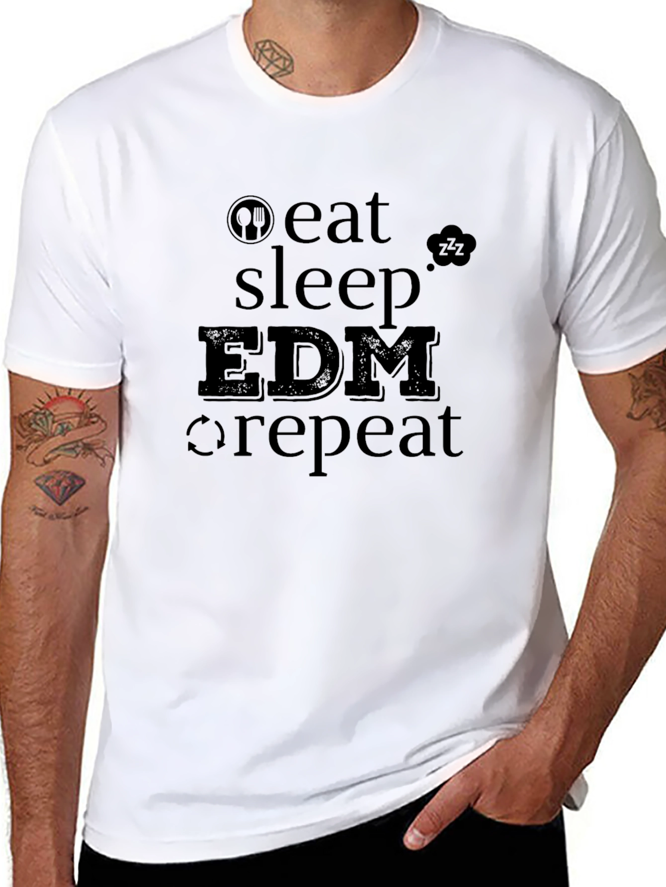 Eat Sleep EDM Repeat Black T-Shirt