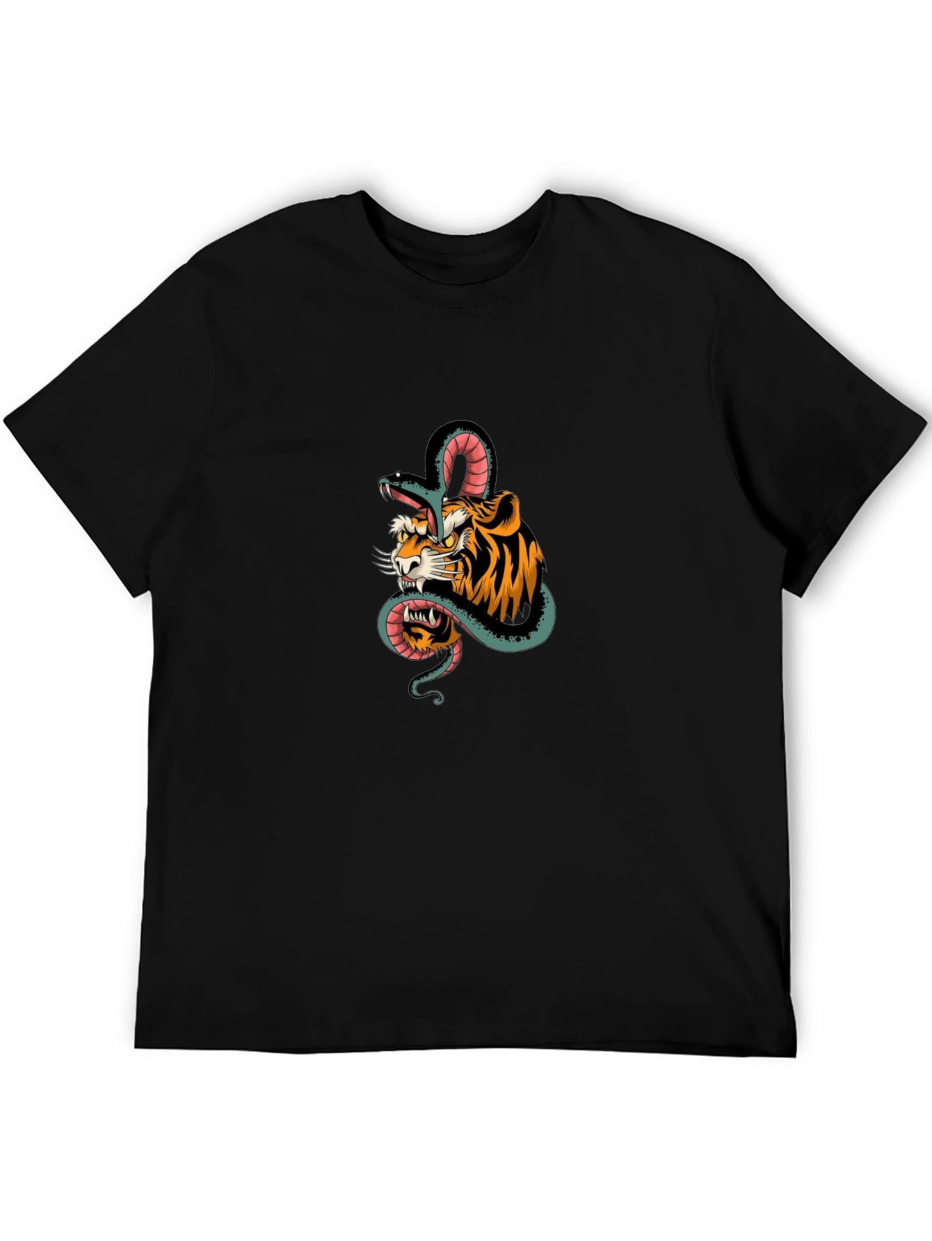 Tiger & Snake Graphic Black Tee