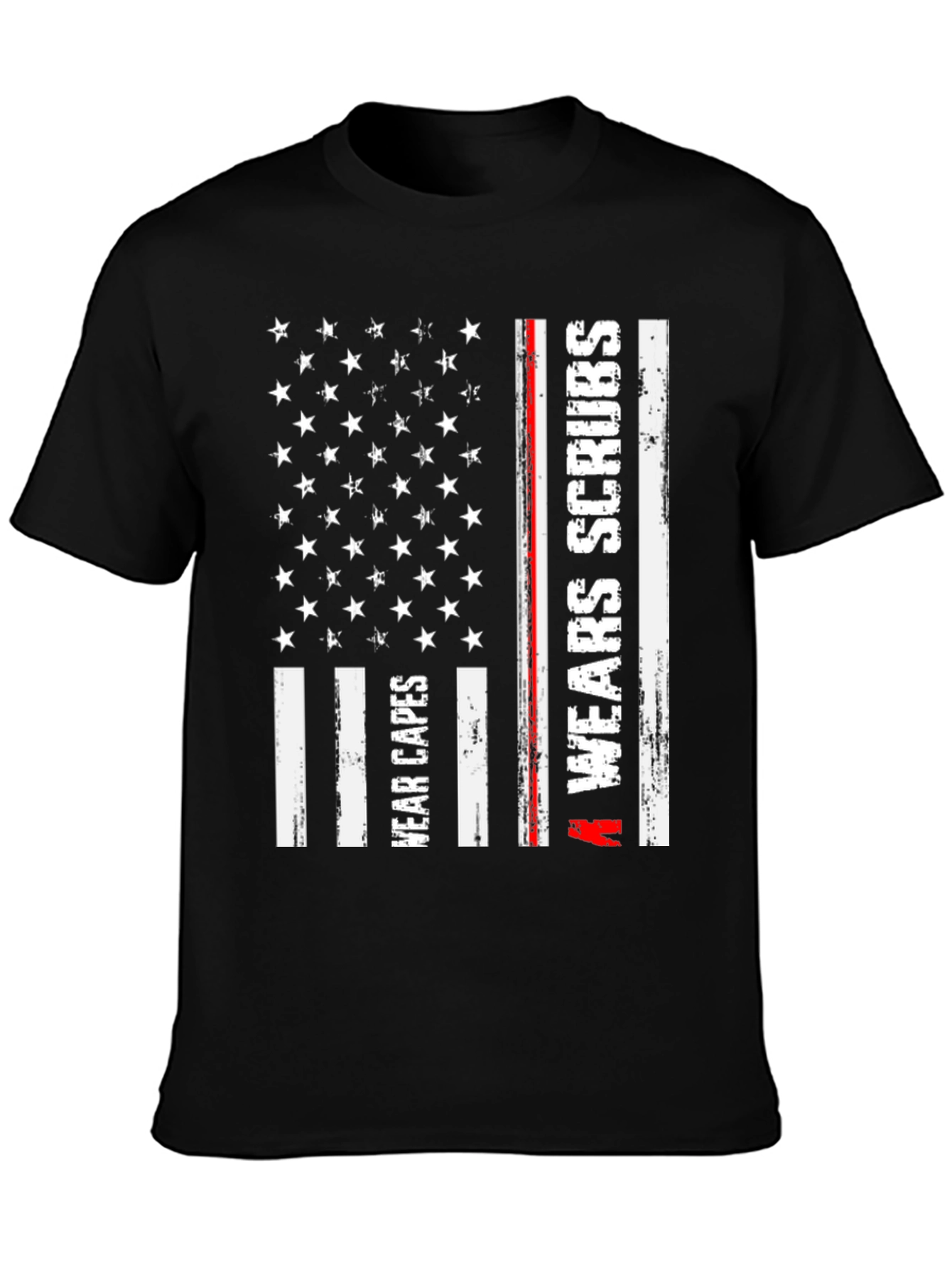 Nurse American Flag T-Shirt Wear Capes Wear Scrubs