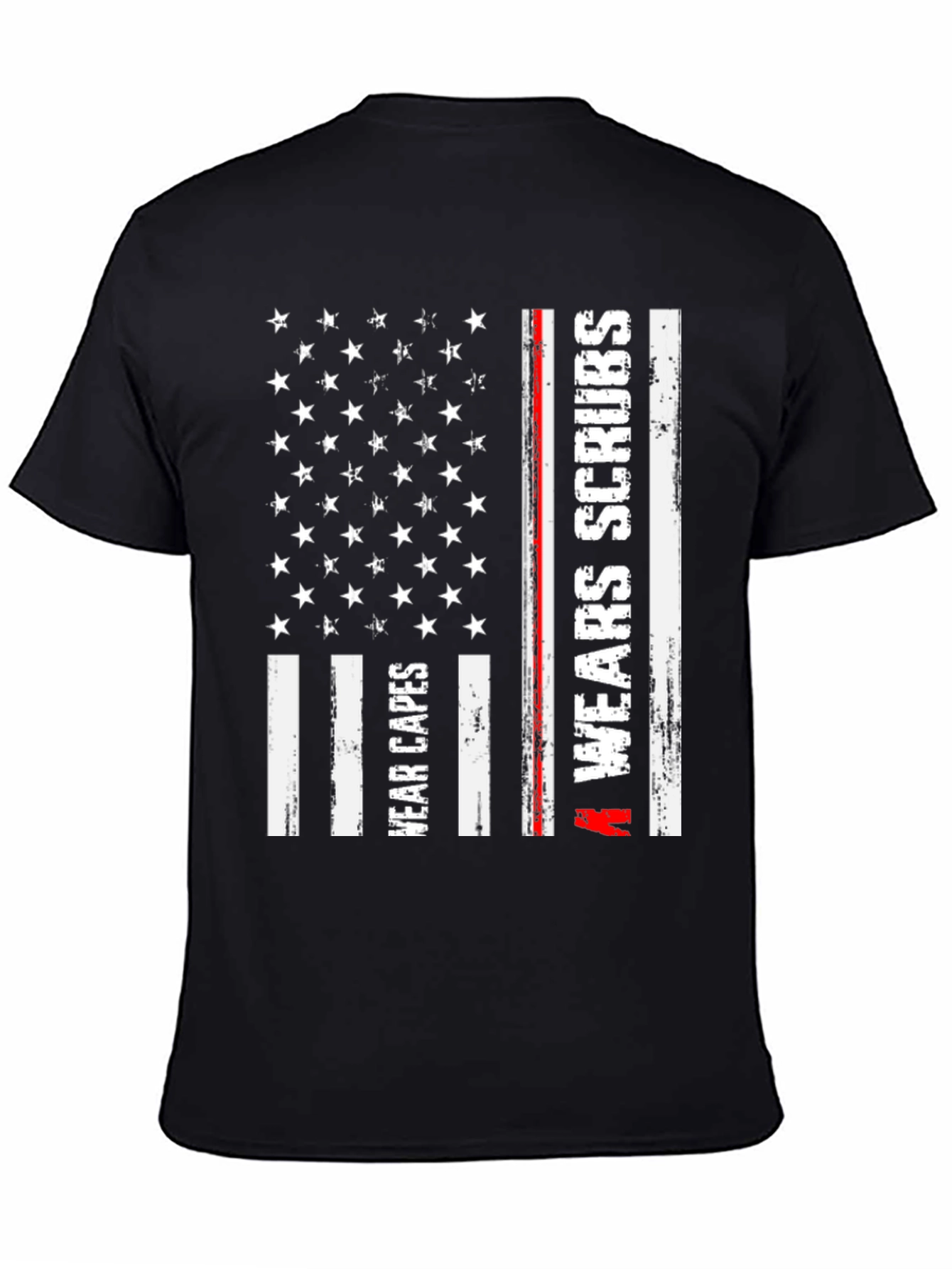 Nurse American Flag T-Shirt Wear Capes Wear Scrubs