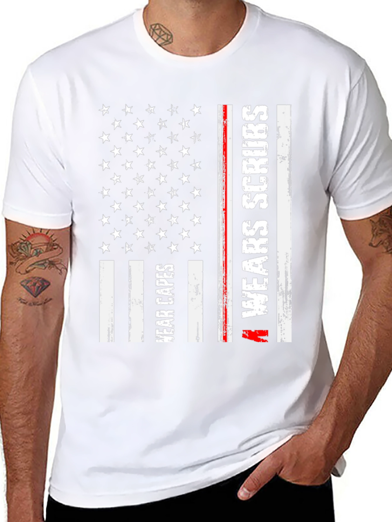 Nurse American Flag T-Shirt Wear Capes Wear Scrubs