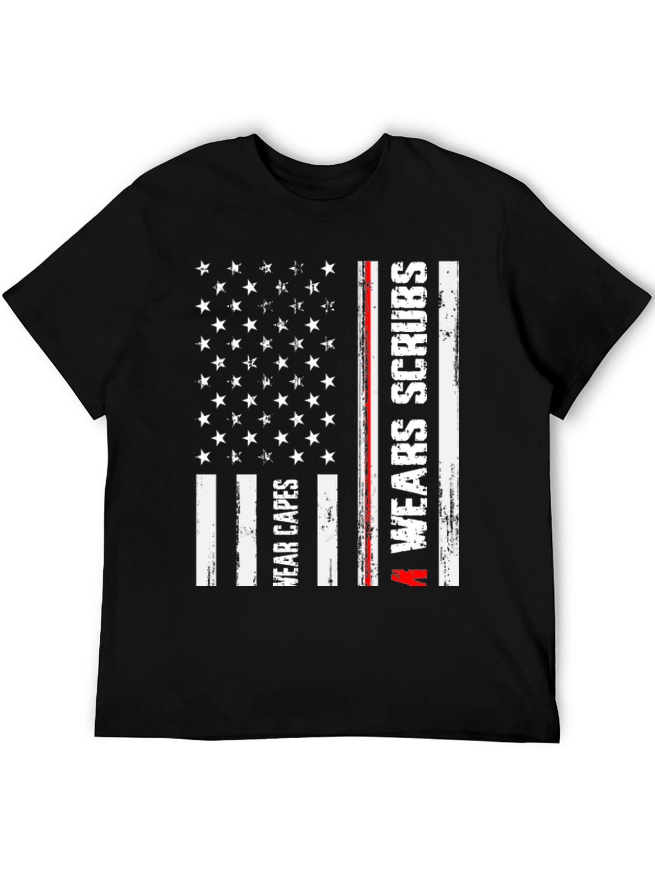 Nurse American Flag T-Shirt Wear Capes Wear Scrubs