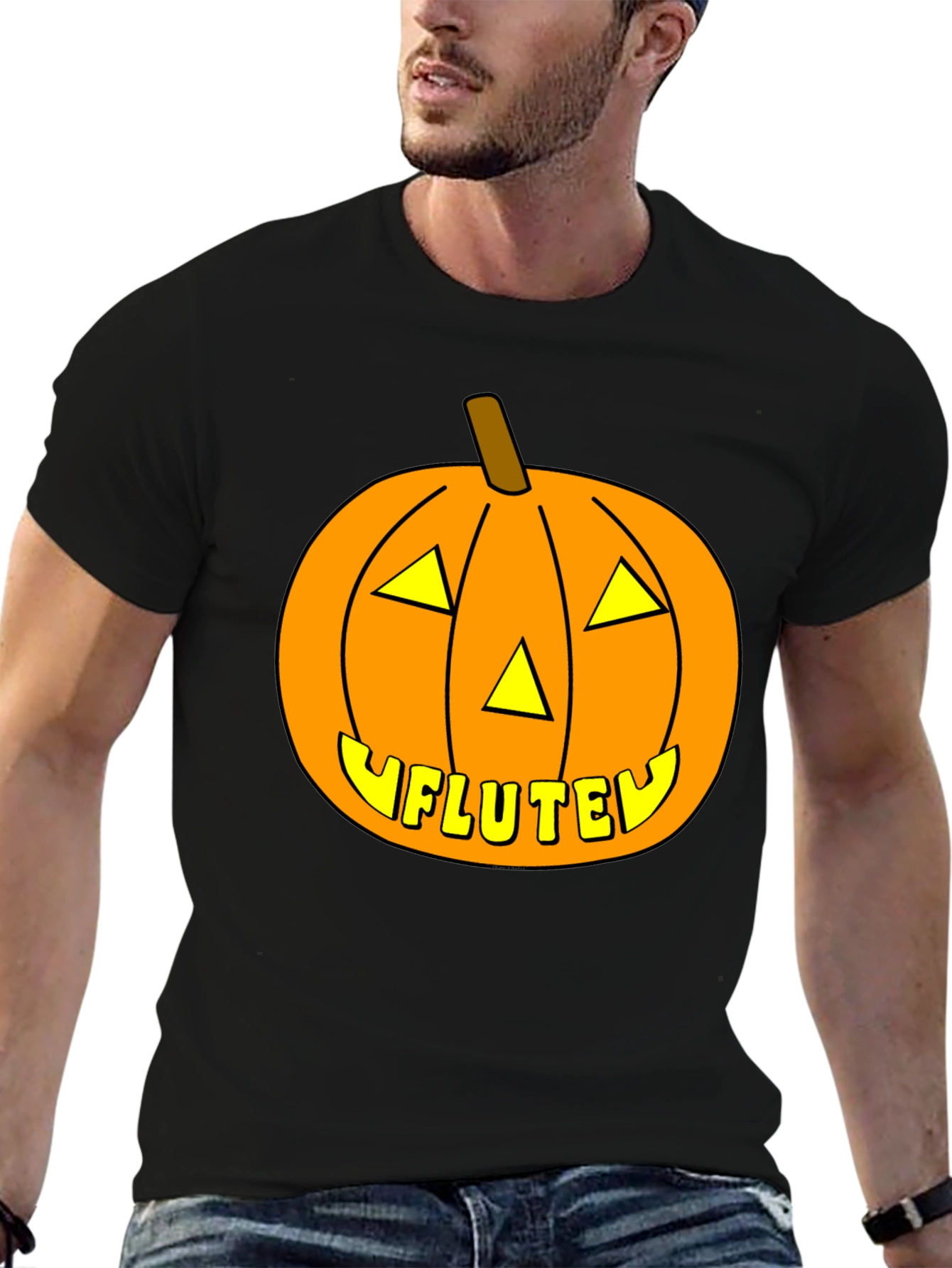Halloween Pumpkin Flute Funny T-Shirt