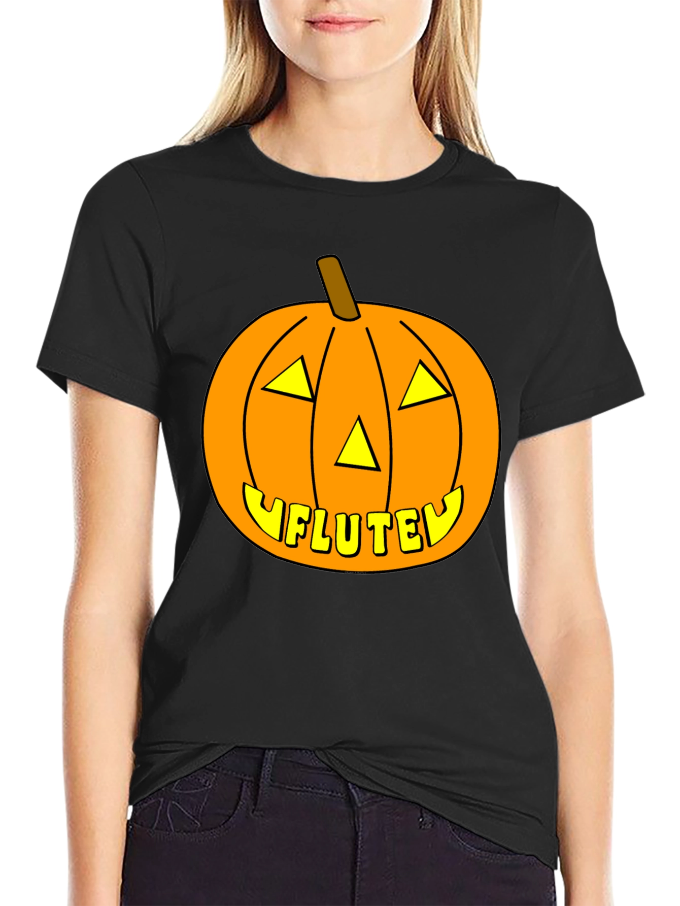 Halloween Pumpkin Flute Funny T-Shirt