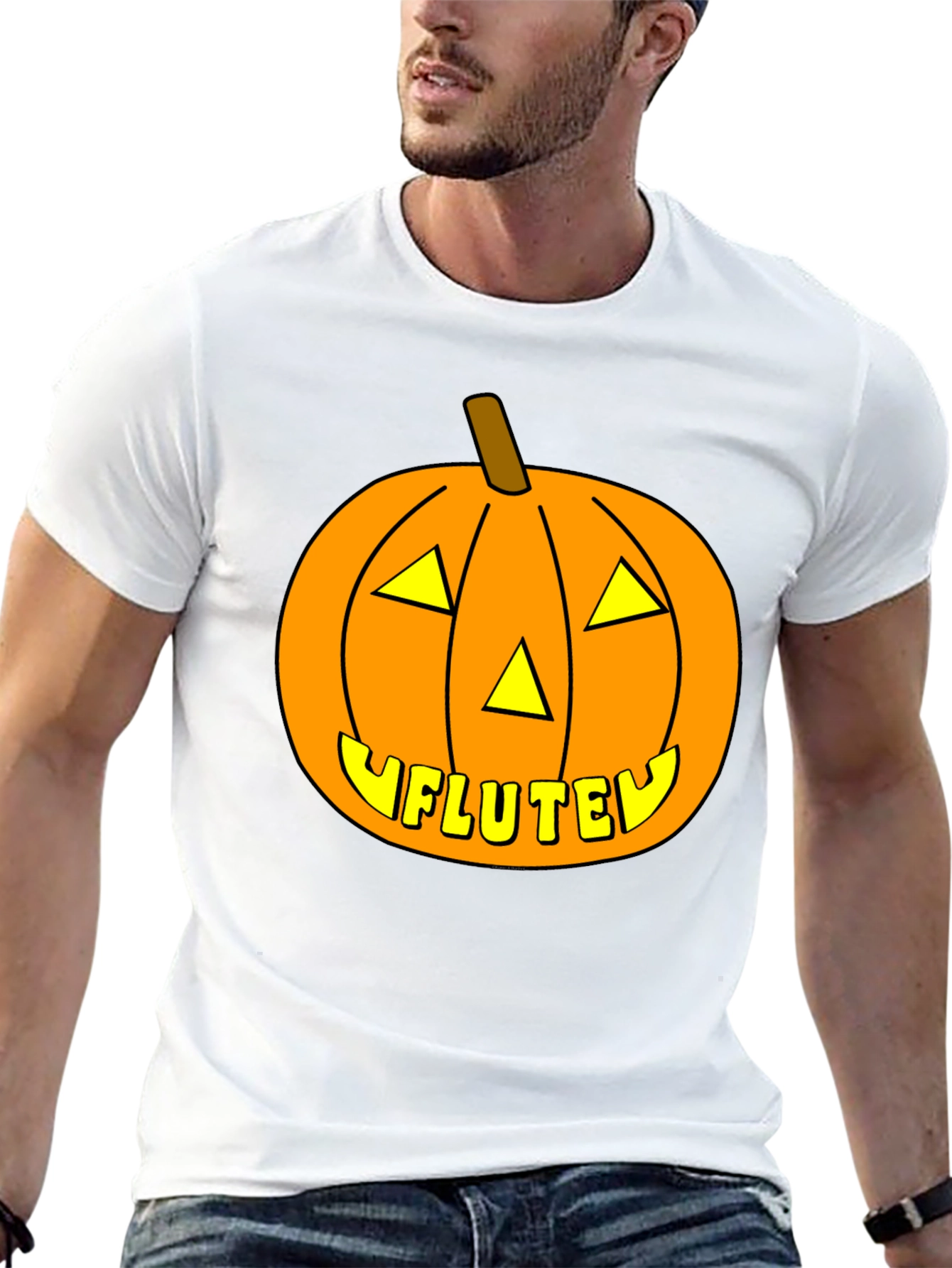 Halloween Pumpkin Flute Funny T-Shirt