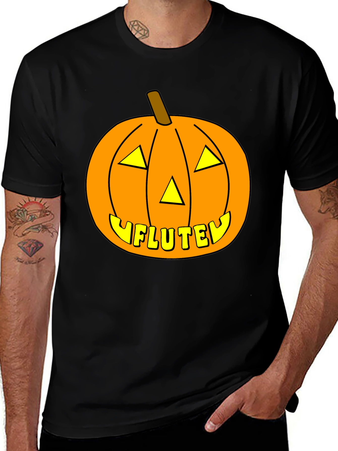 Halloween Pumpkin Flute Funny T-Shirt